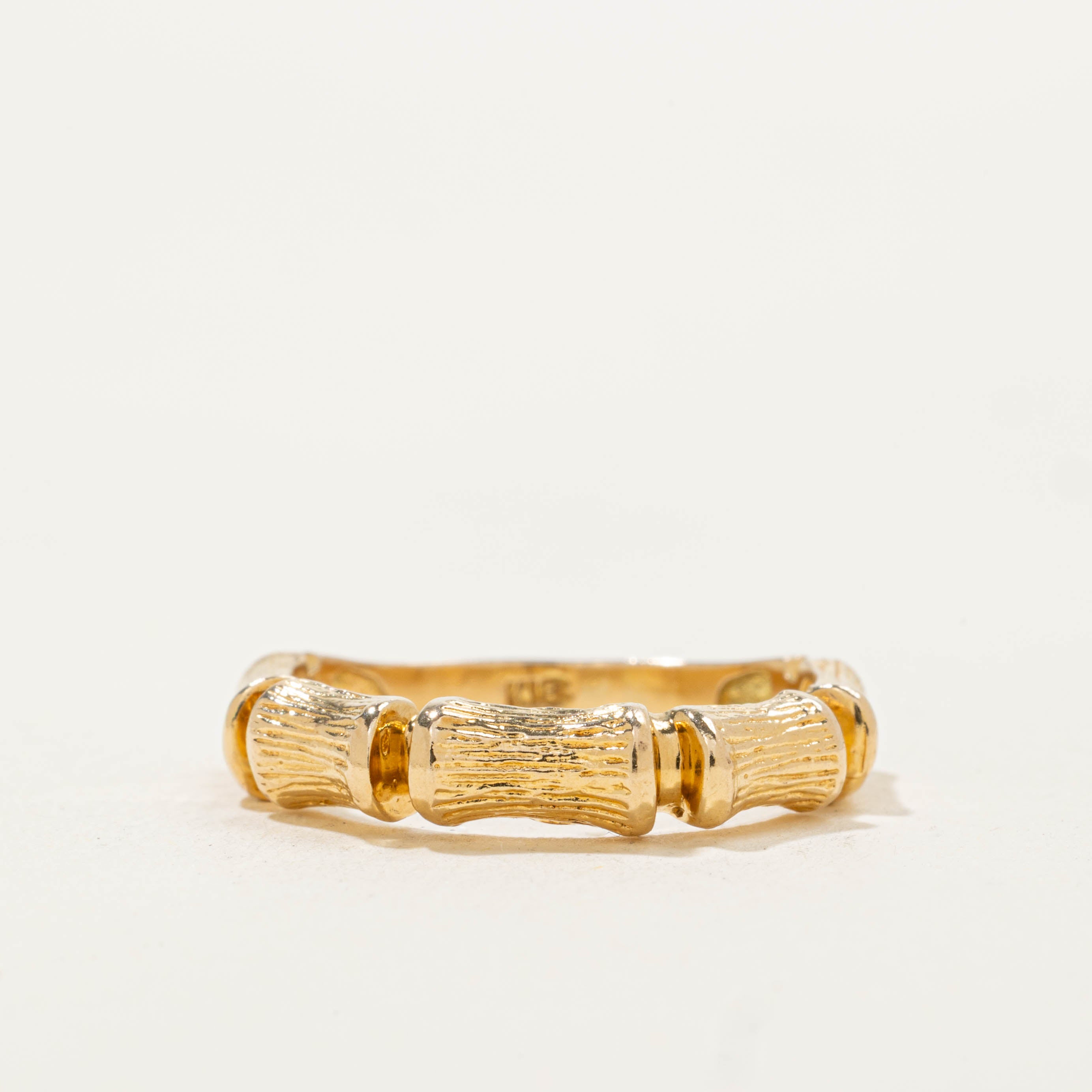 18k Bamboo Textured Ring | SZ 5.25