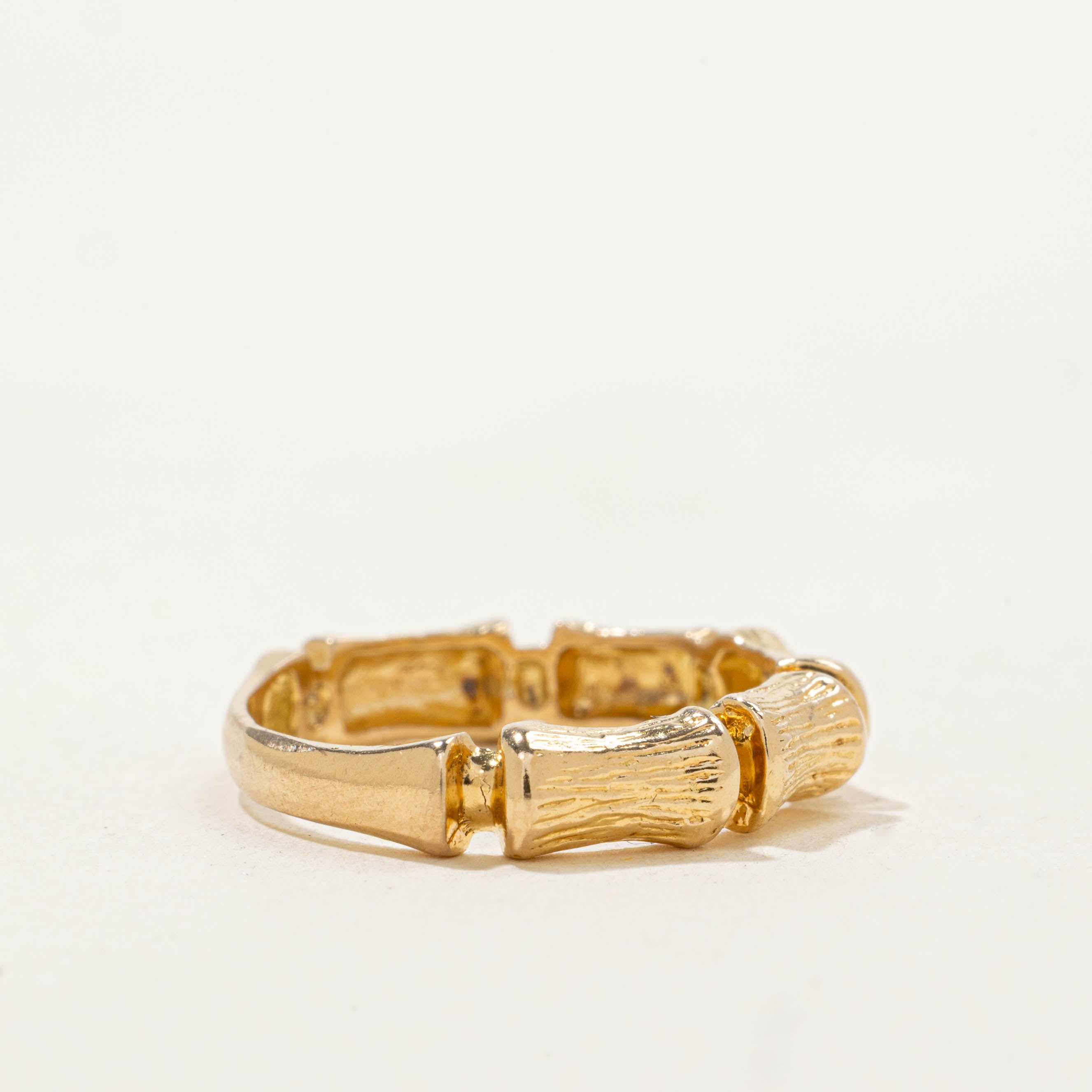 18k Bamboo Textured Ring | SZ 5.25