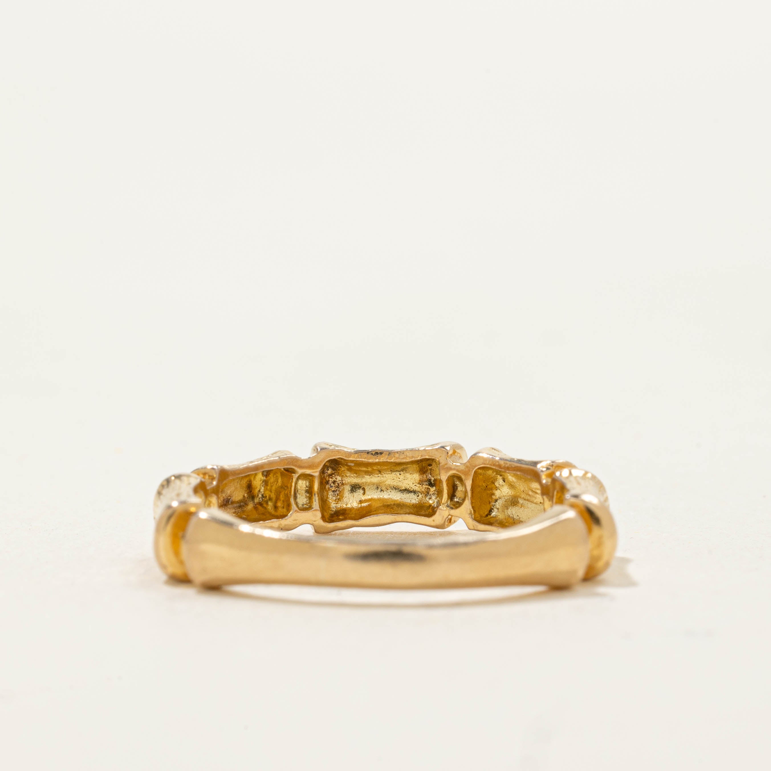 18k Bamboo Textured Ring | SZ 5.25