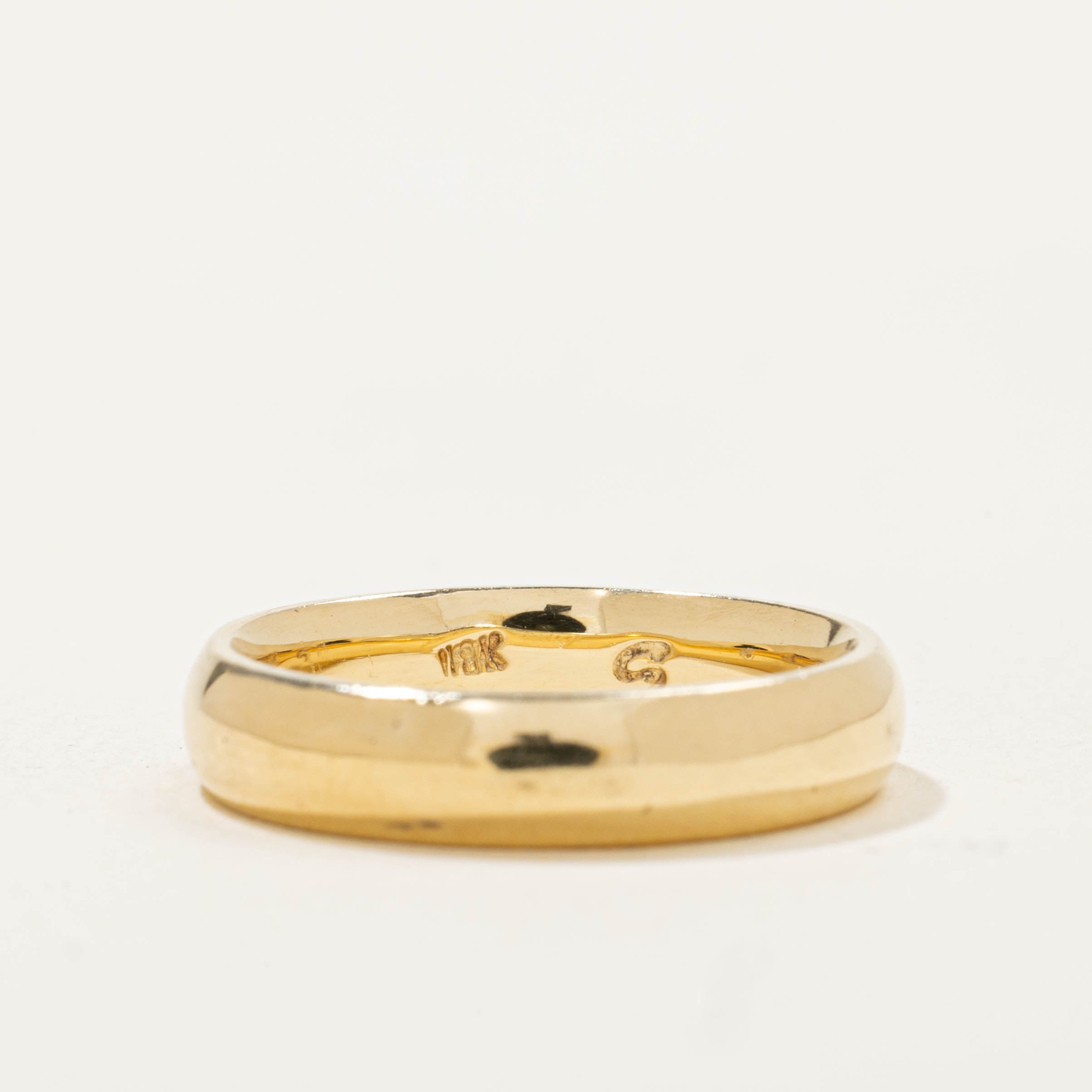 18k Yellow Gold Plain Band | 4.10mm | SZ 5.25