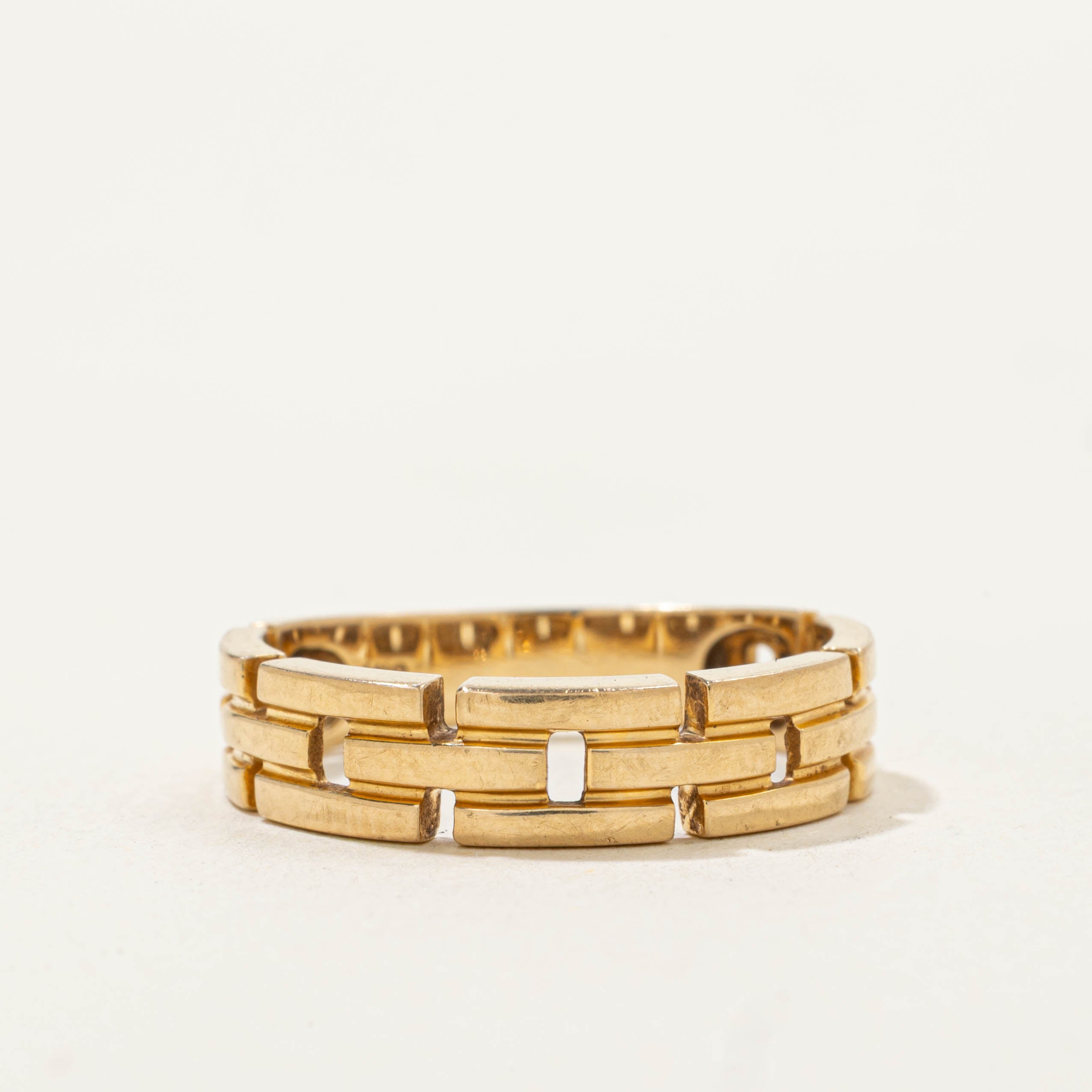 18k Yellow Gold Panther Chain Band | SZ 5.75