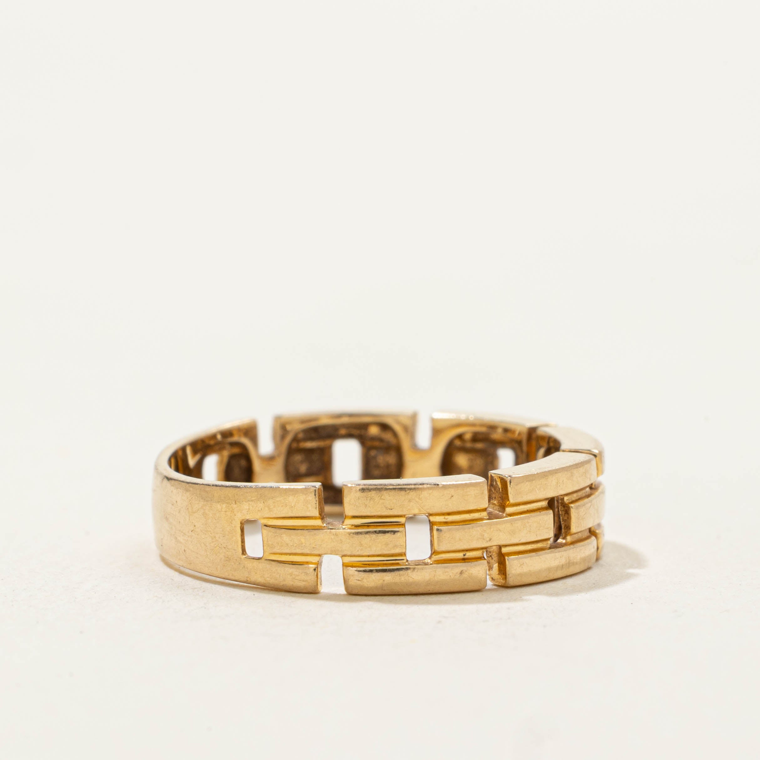 18k Yellow Gold Panther Chain Band | SZ 5.75