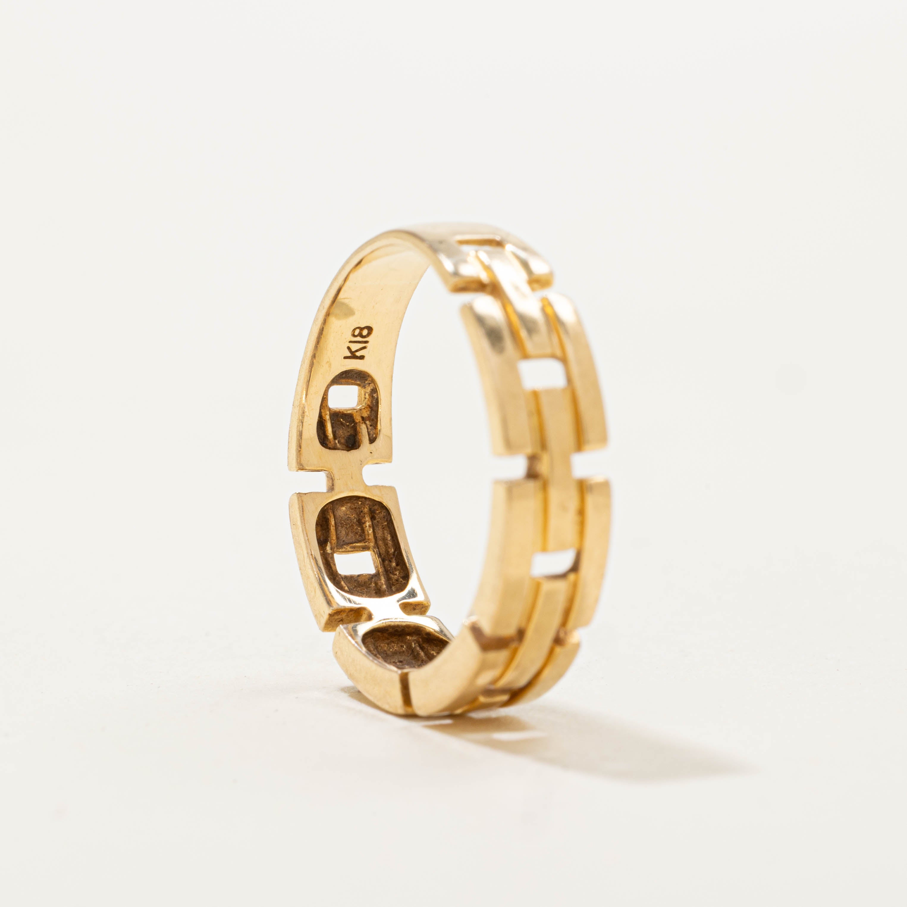 18k Yellow Gold Panther Chain Band | SZ 5.75