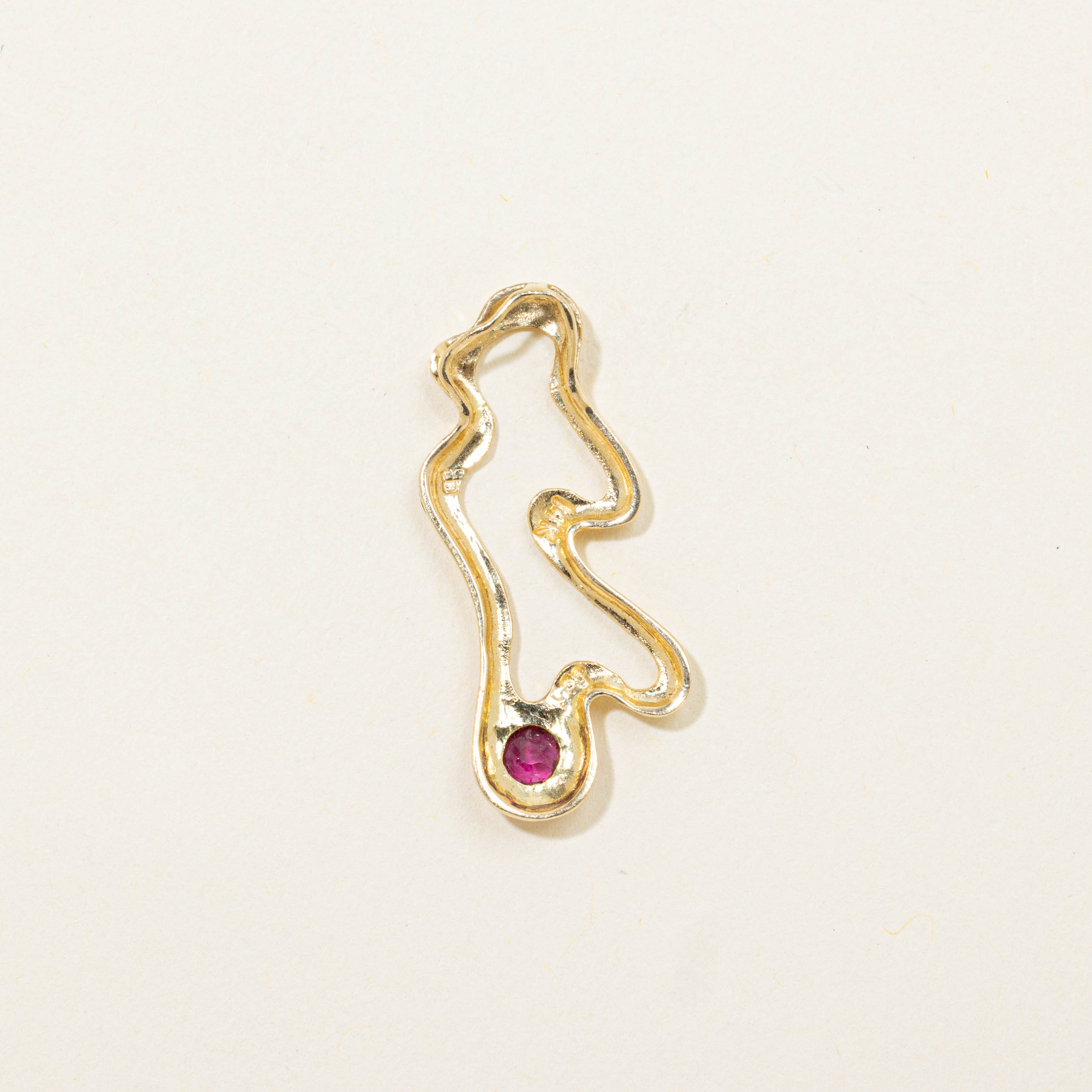 14k Ruby Abstract Pendant
