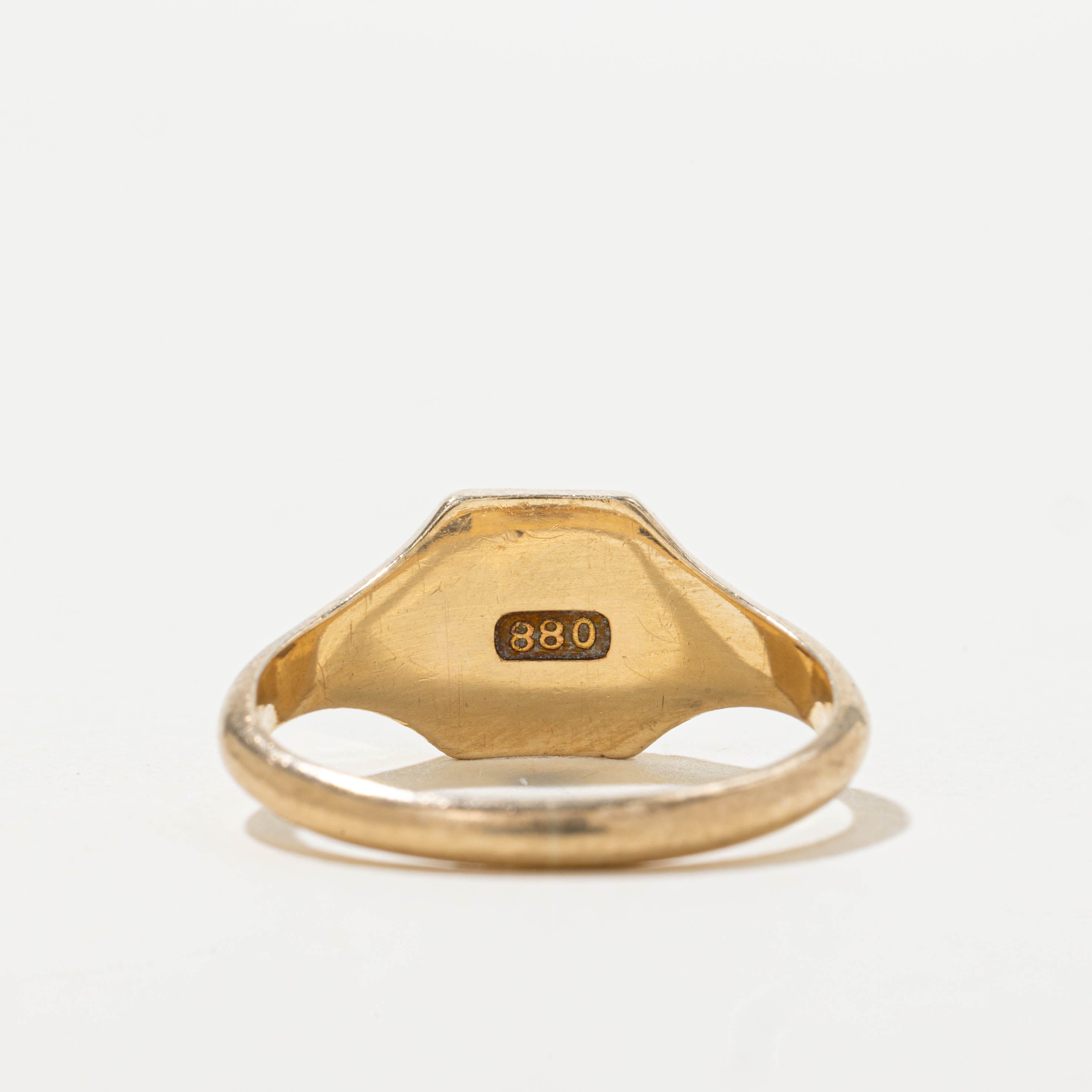 1971 Birmingham UK Engraved Signet Ring | SZ 7.25