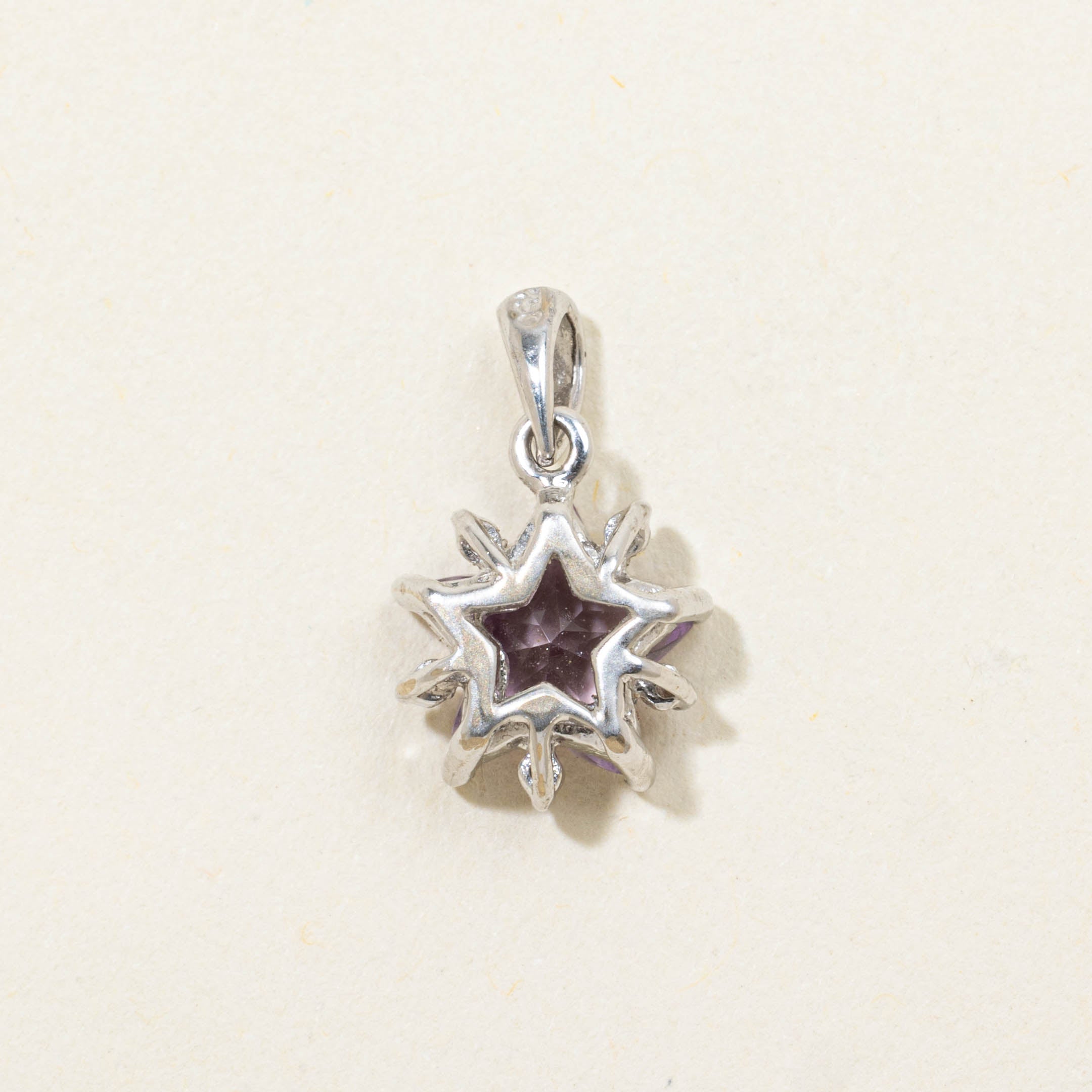 18k Amethyst & Diamond Star Pendant