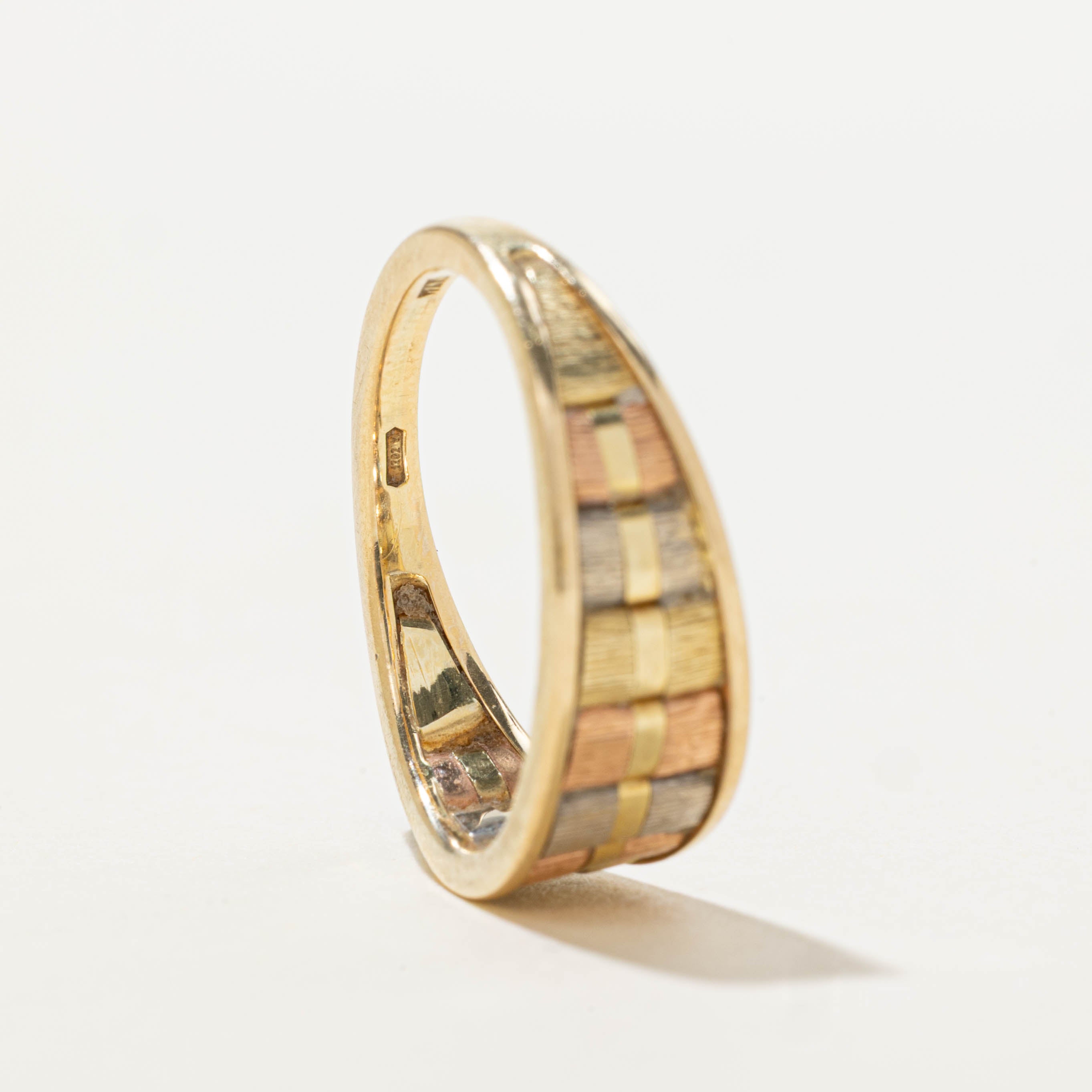Italian Tri Color Bookshelf Dome Ring | SZ 7