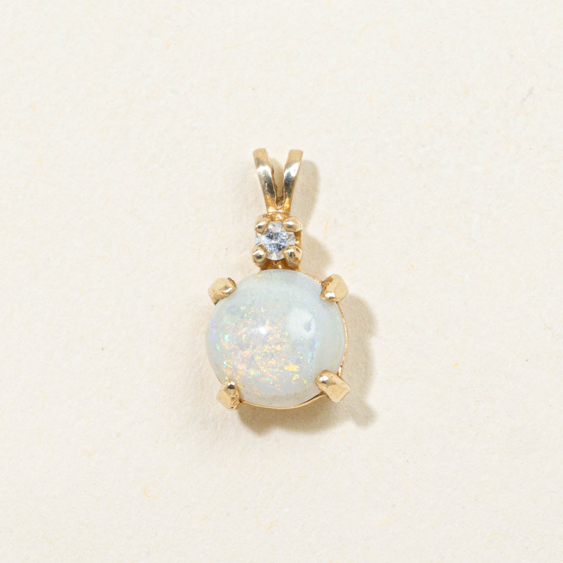14k Opal & Diamond Pendant