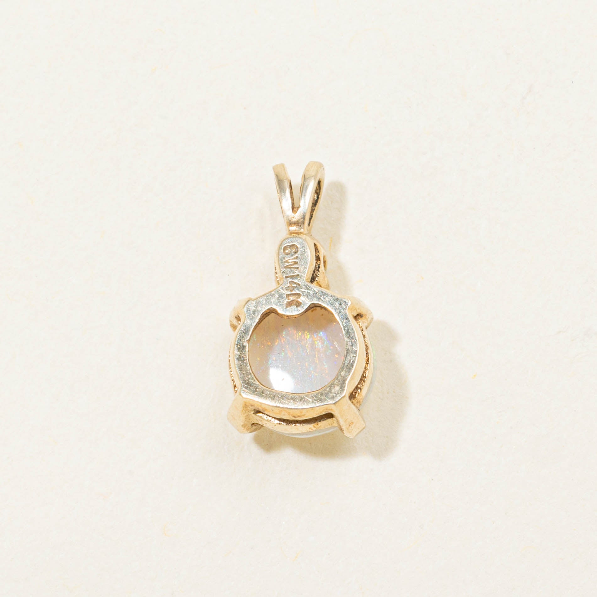 14k Opal & Diamond Pendant