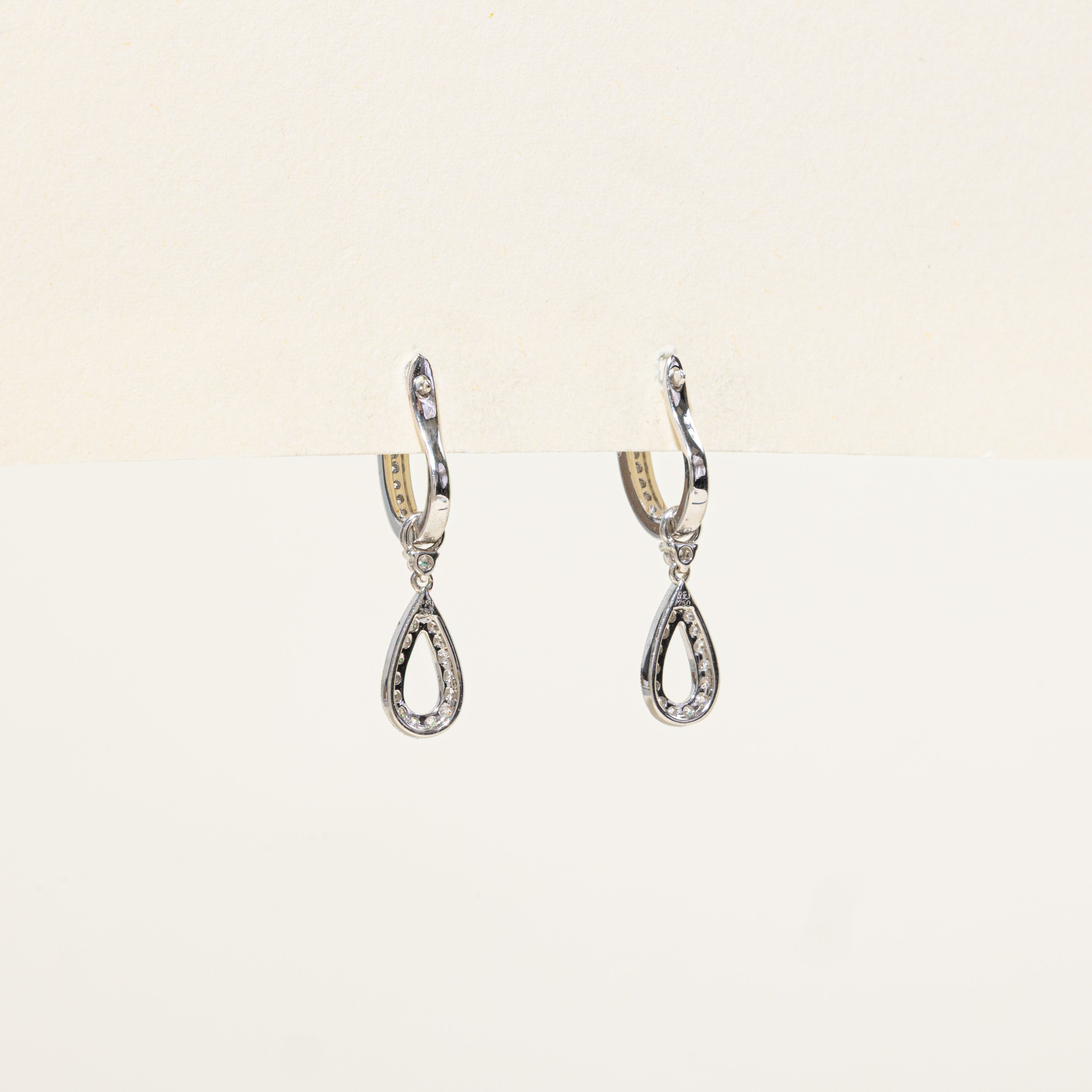 Diamond Milgrain Teardrop Drop Earrings | 0.50ctw