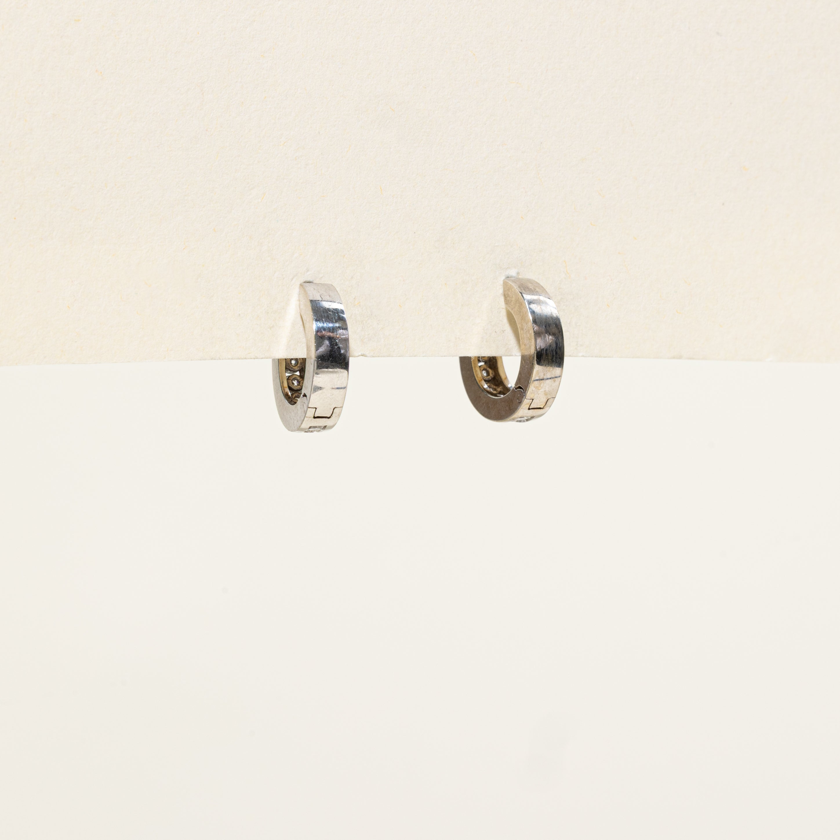 Channel Set Diamond Huggie Earrings | 0.63ctw