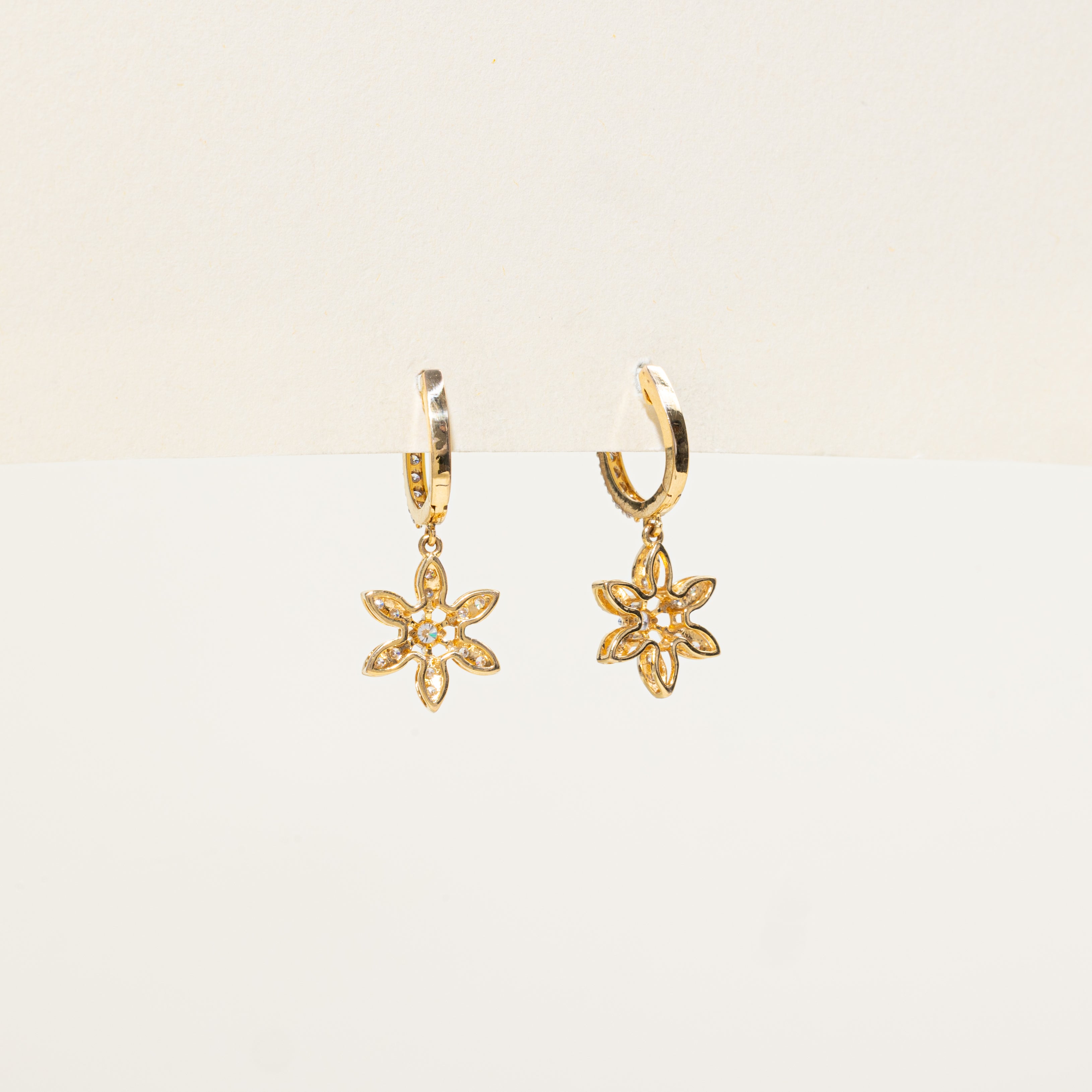 Diamond Jasmine Flower Drop Earrings | 0.61ctw