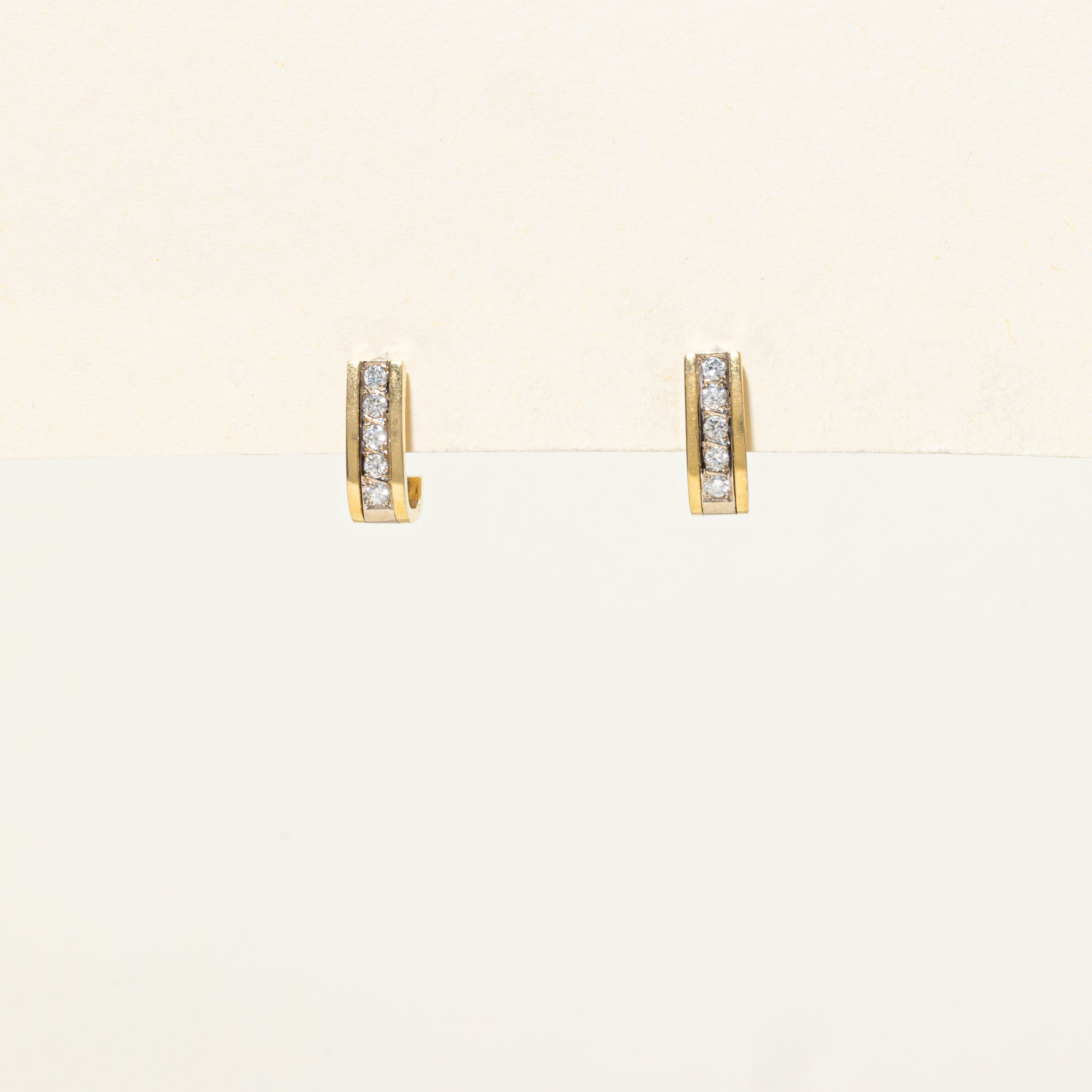 Diamond Column Half Huggie Earrings | 0.17ctw