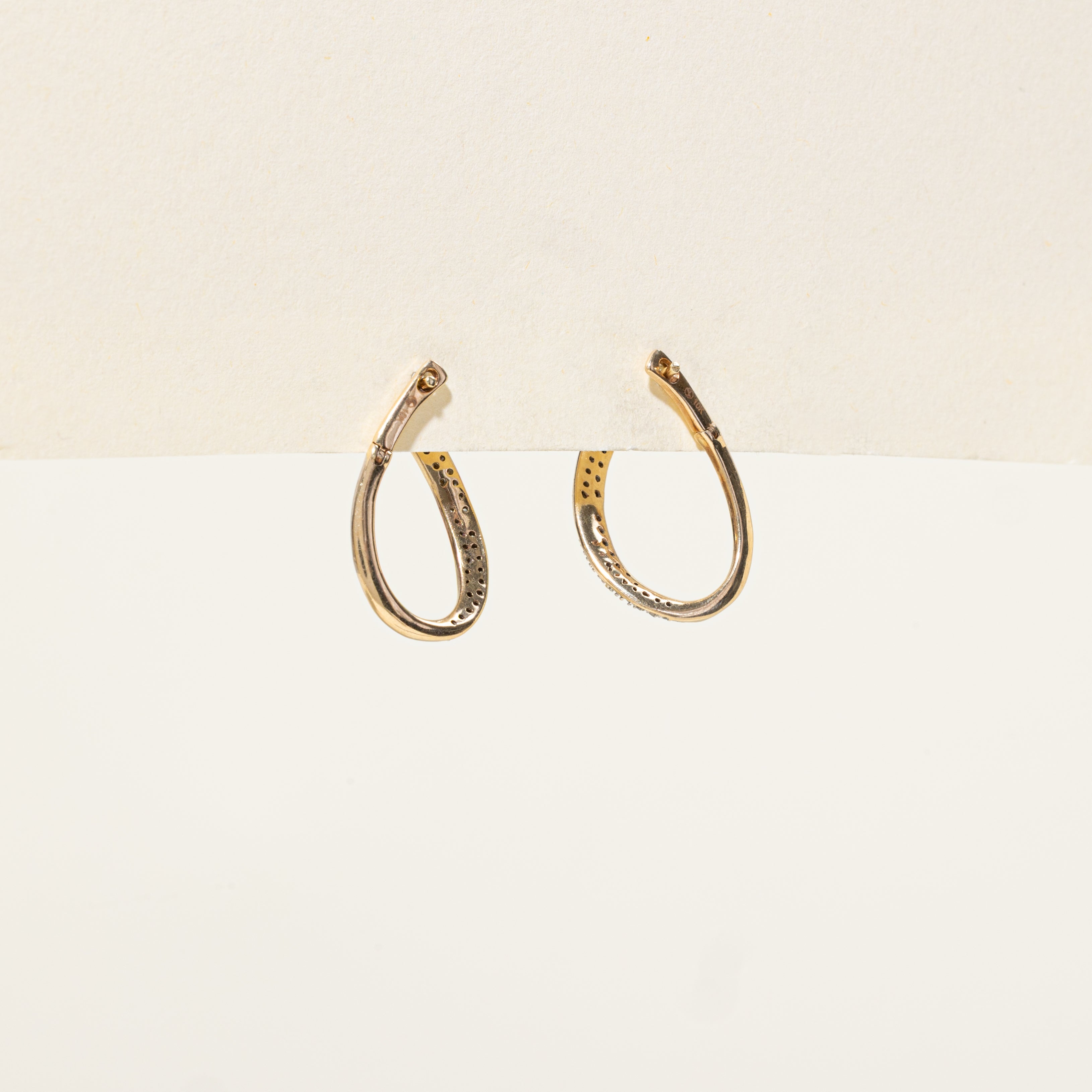 Diamond Teardrop Hoop Earrings | 0.39ctw