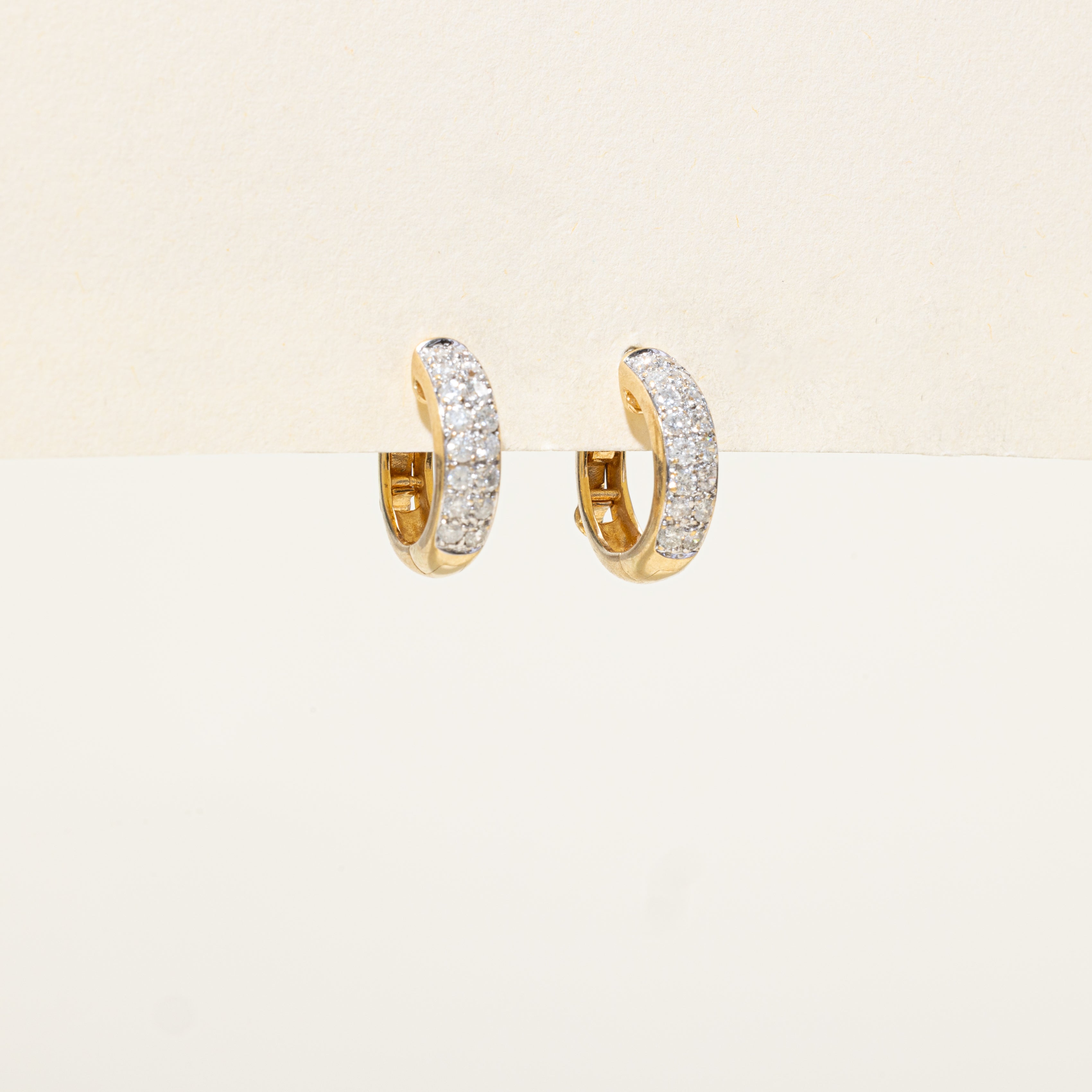 Pavé Set Diamond Huggie Earrings | 0.82ctw