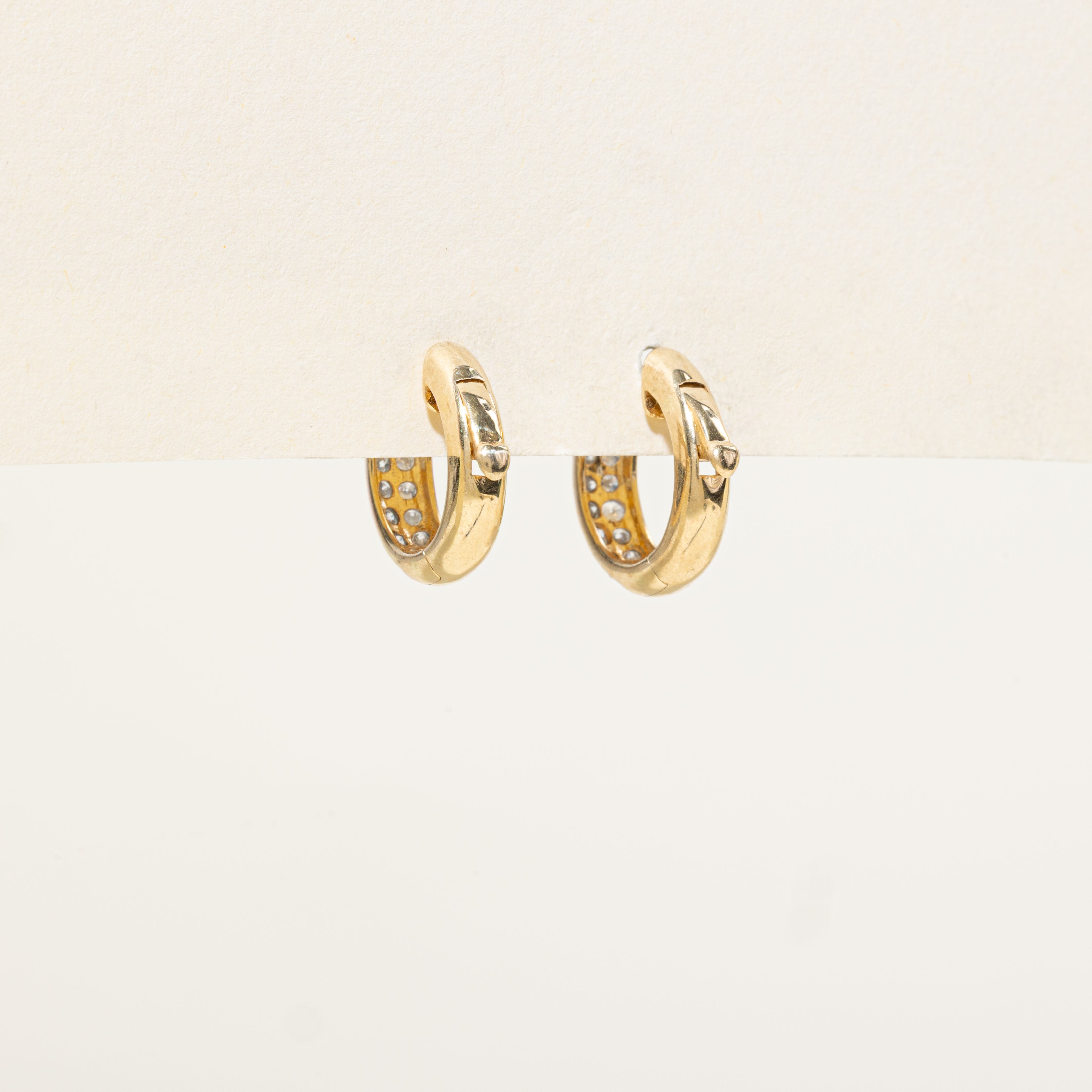 Pavé Set Diamond Huggie Earrings | 0.82ctw