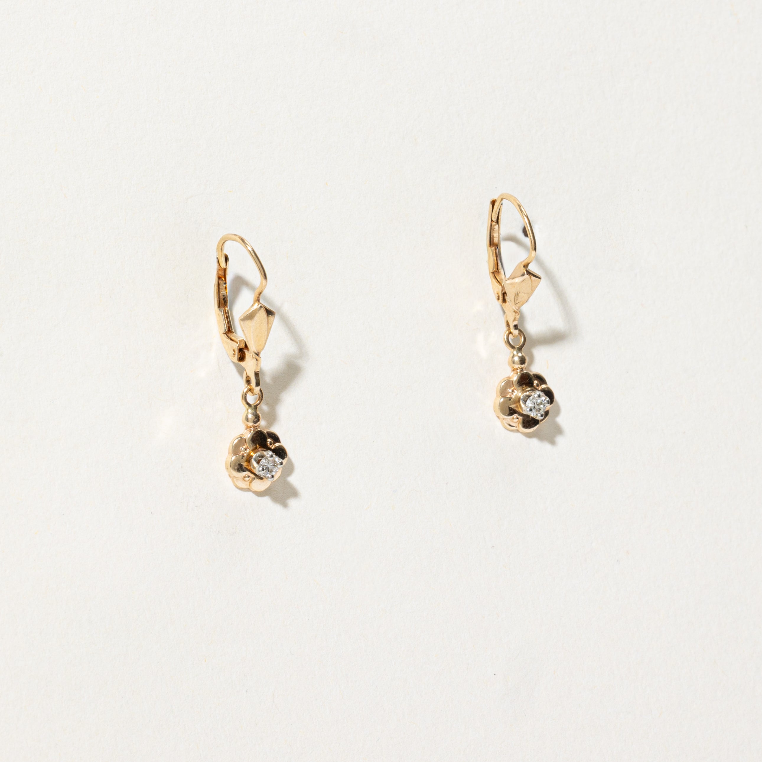 Diamond Flower Drop Earrings | 0.10ctw