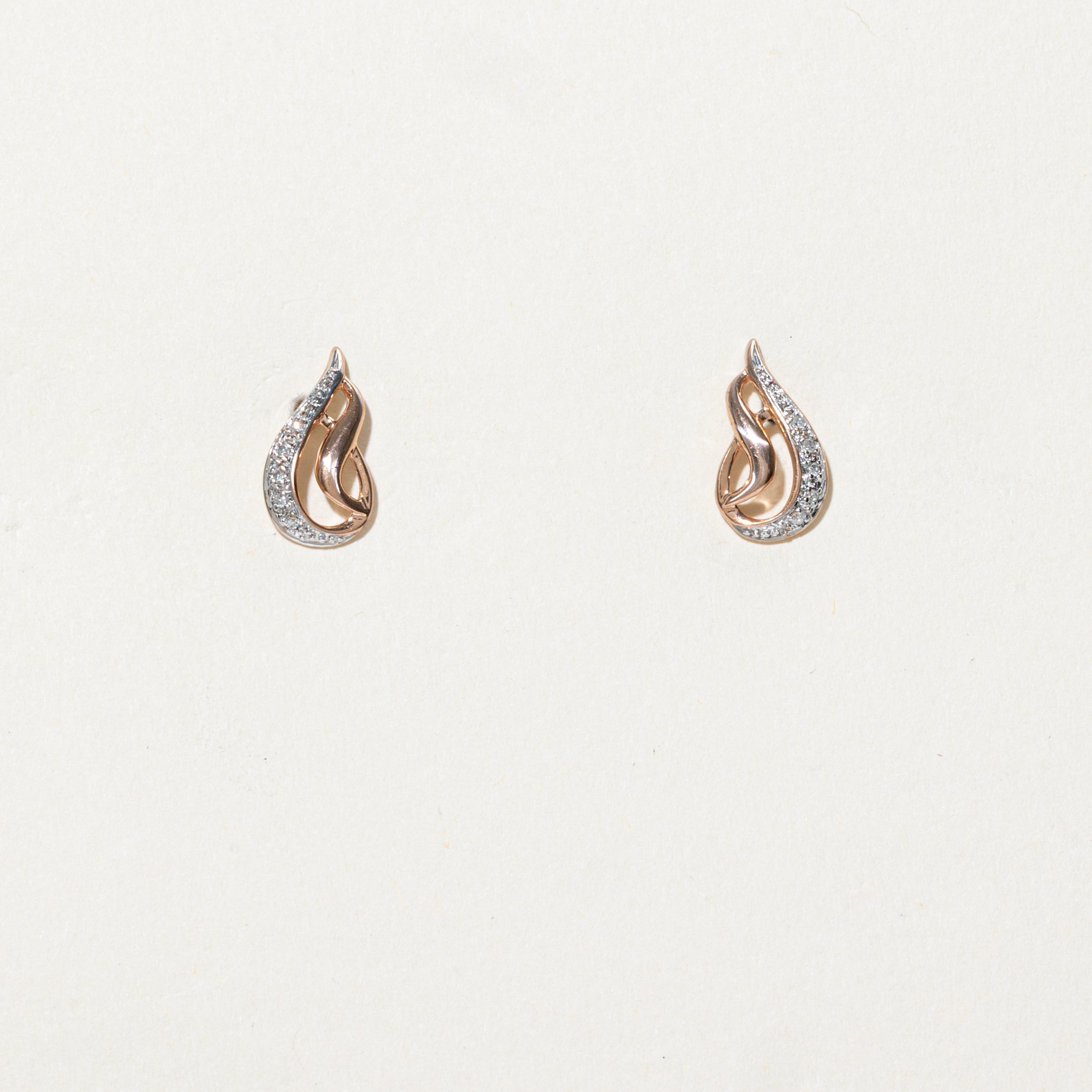 Diamond Teardrop Stud Earrings | 0.05ctw