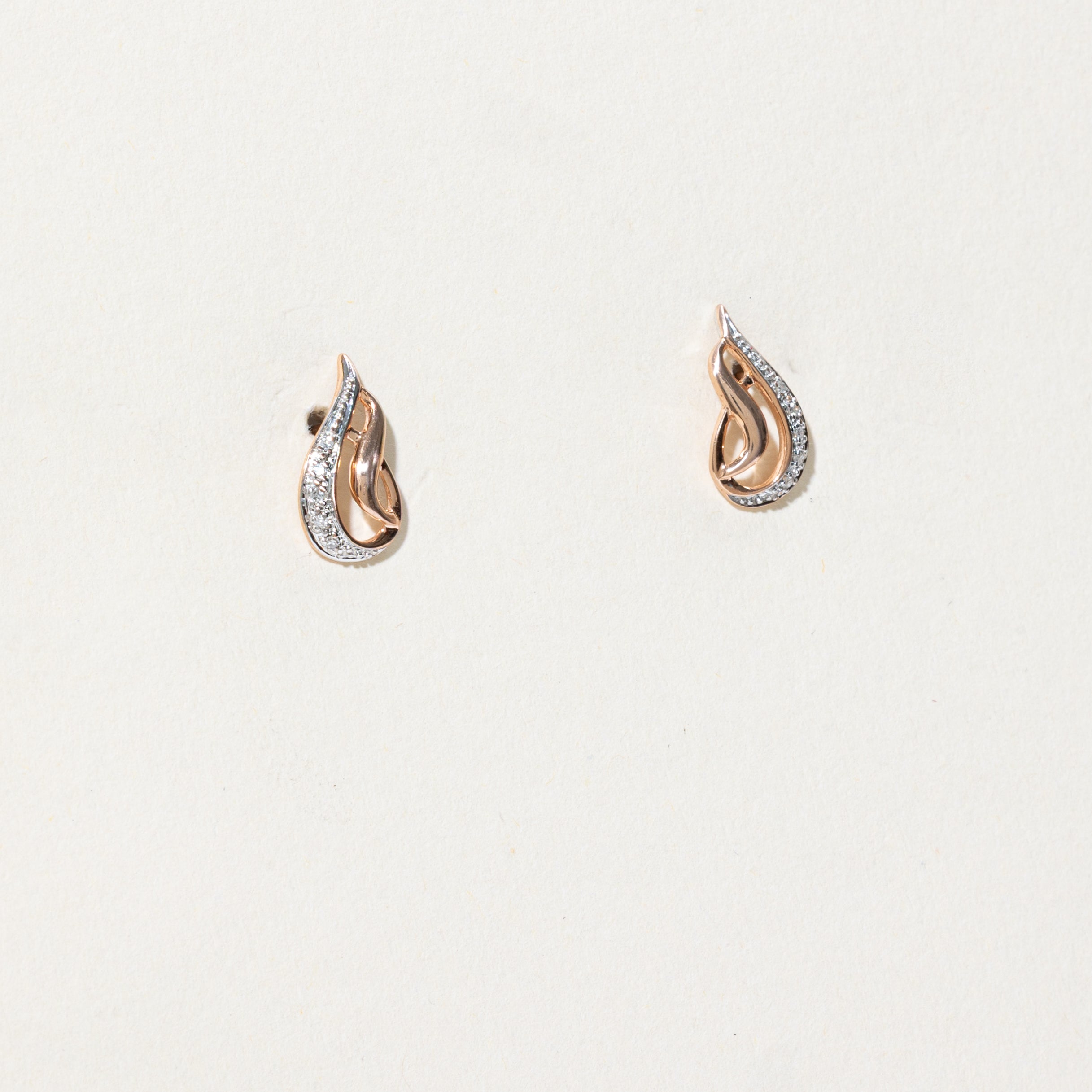 Diamond Teardrop Stud Earrings | 0.05ctw