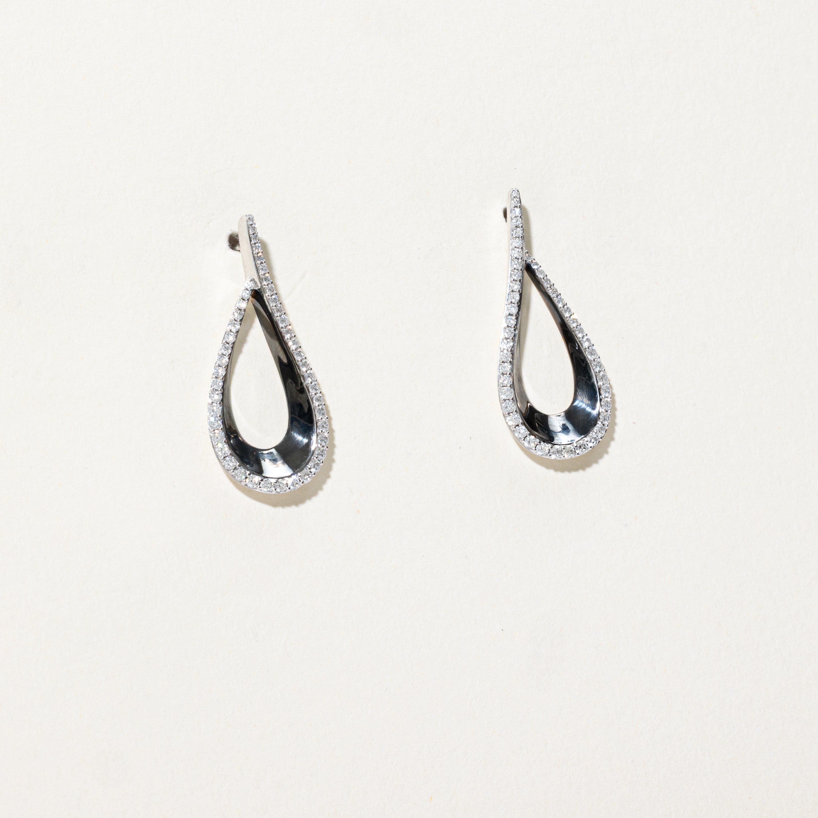 Diamond Teardrop Drop Earrings | 0.76ctw