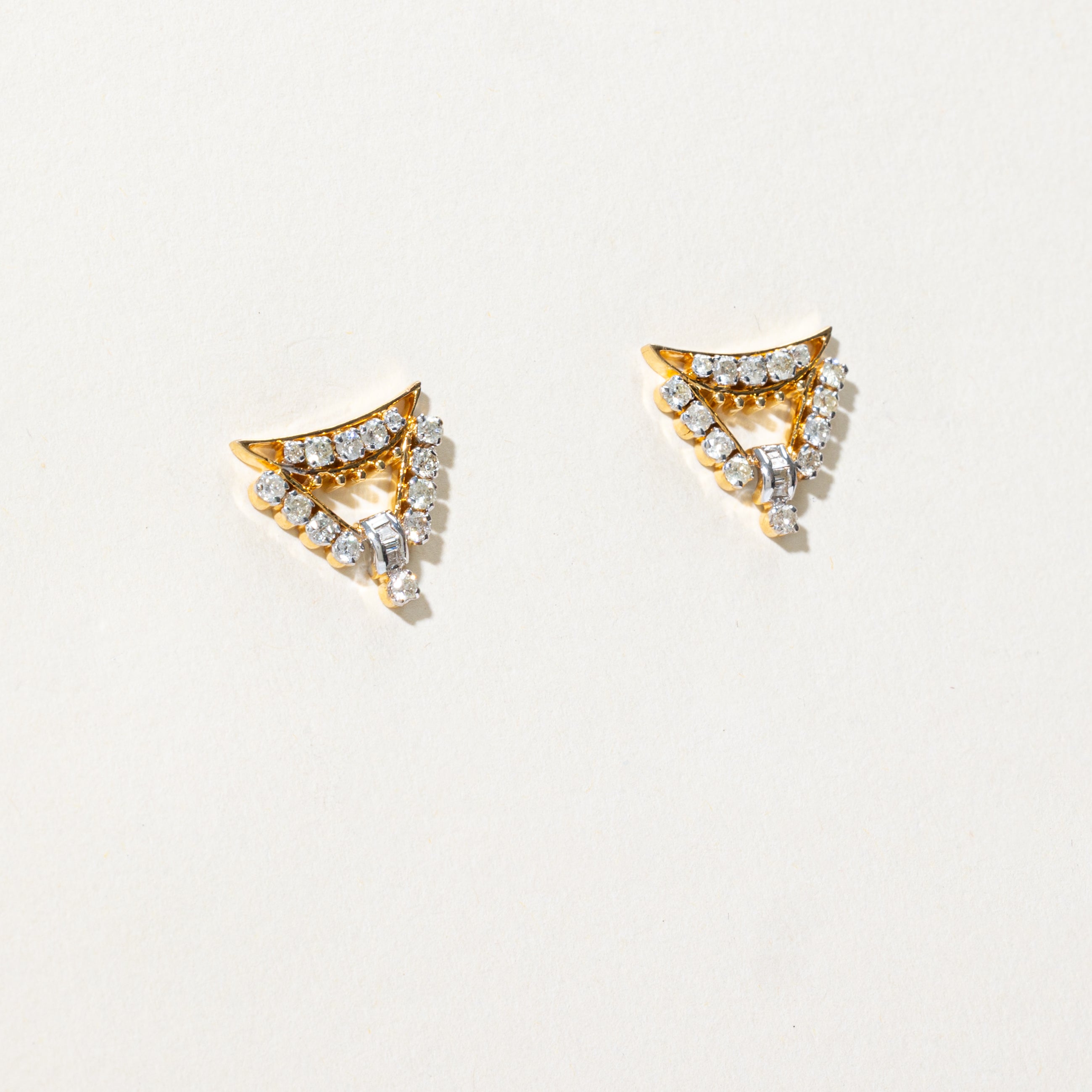 Diamond Open Triangle Stud Earrings | 1.00ctw