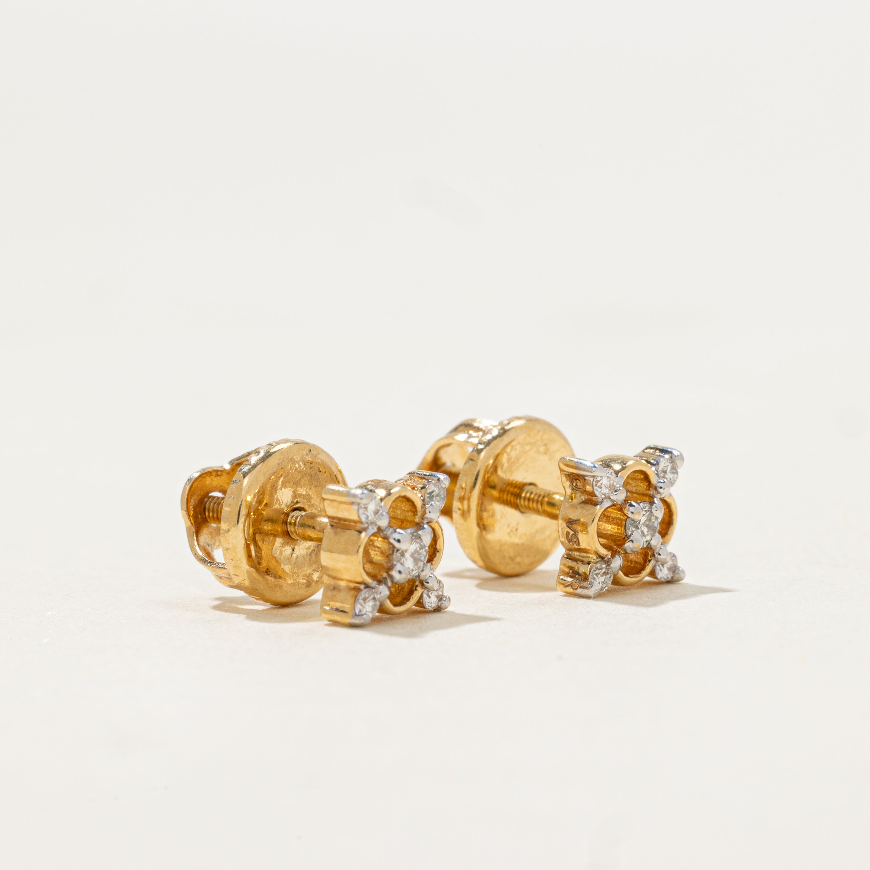 Diamond X Cluster Stud Earrings | 0.13ctw