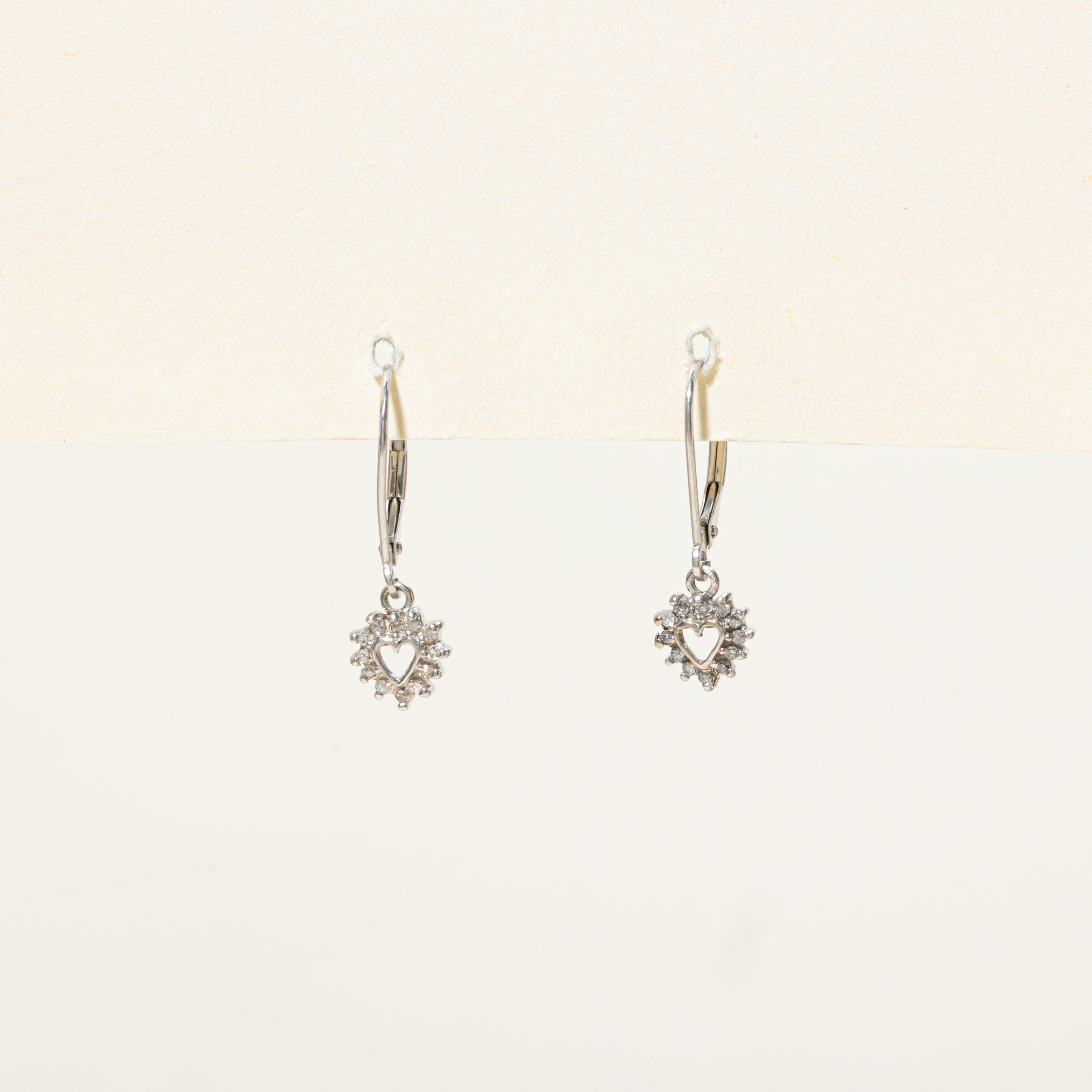 Diamond Petal Open Heart Drop Earrings | 0.12ctw