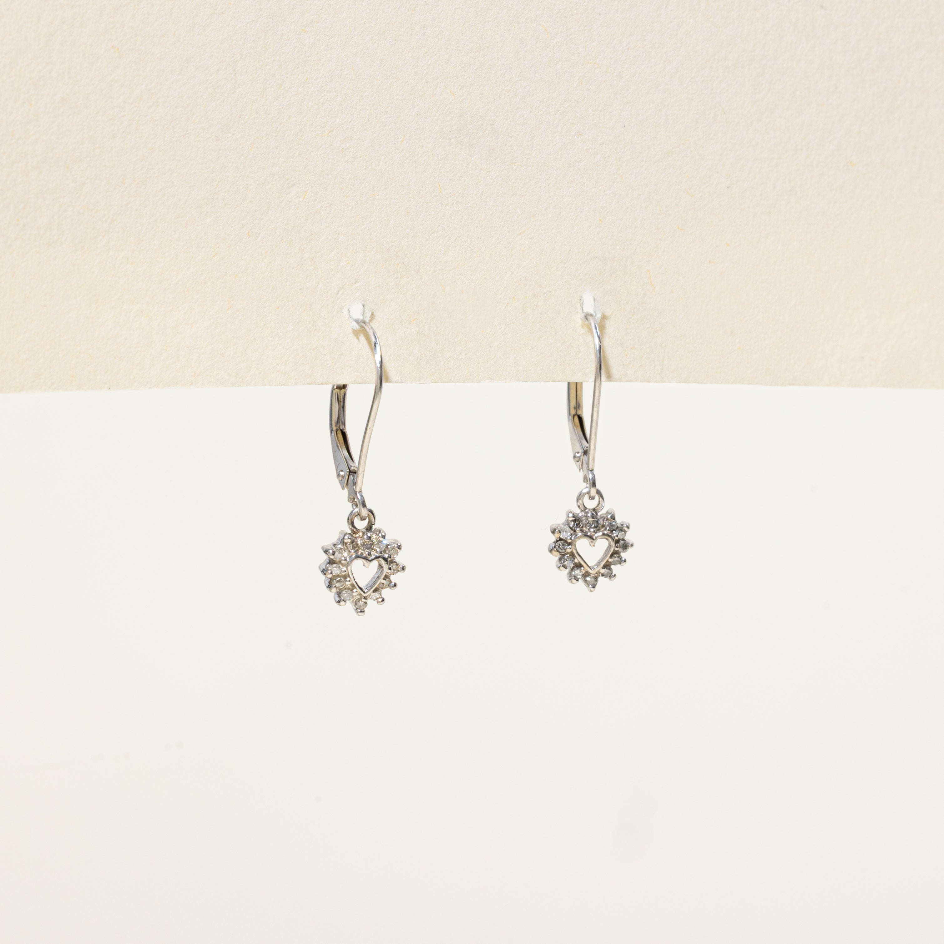 Diamond Petal Open Heart Drop Earrings | 0.12ctw