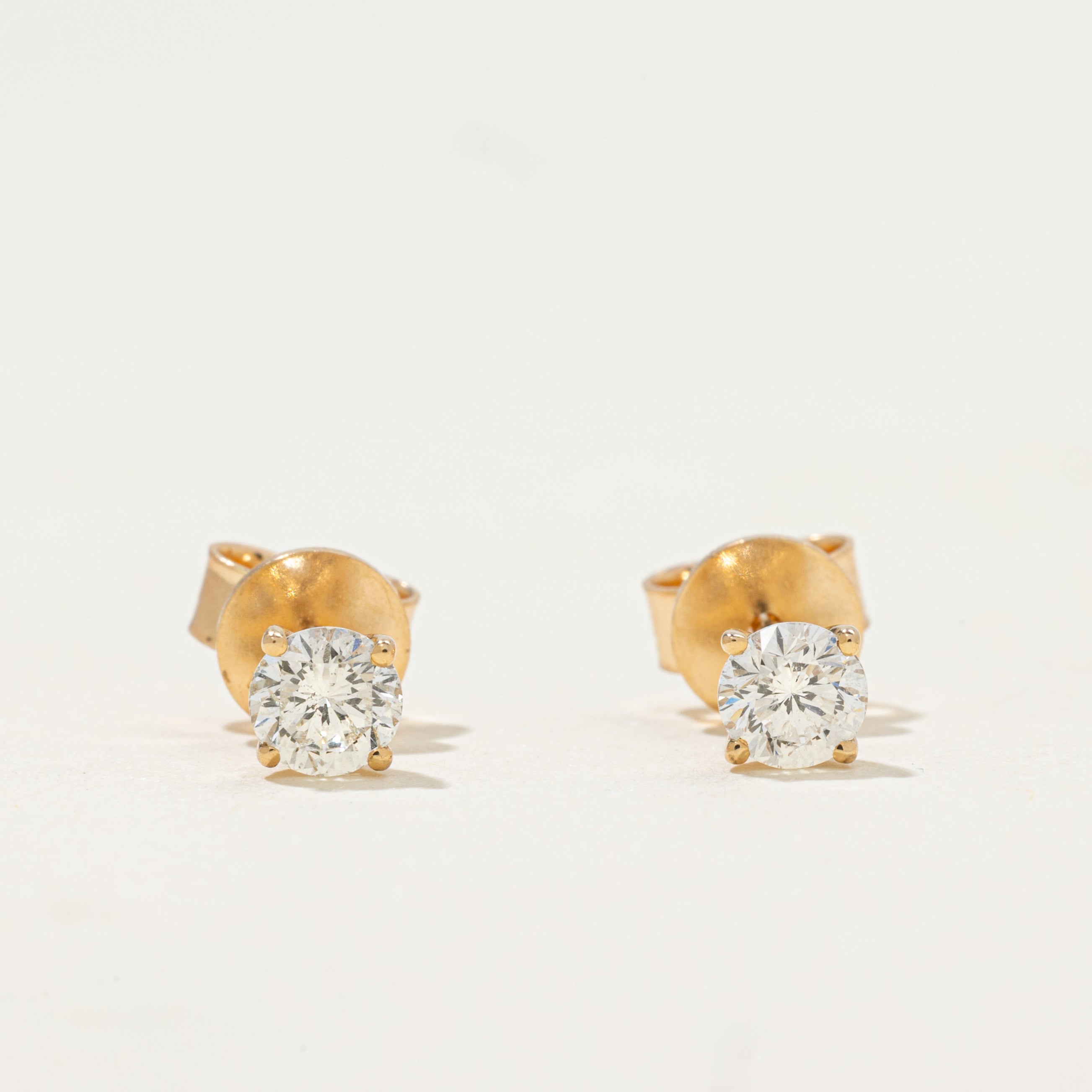 Solitaire Diamond Stud Earrings | 0.56ctw