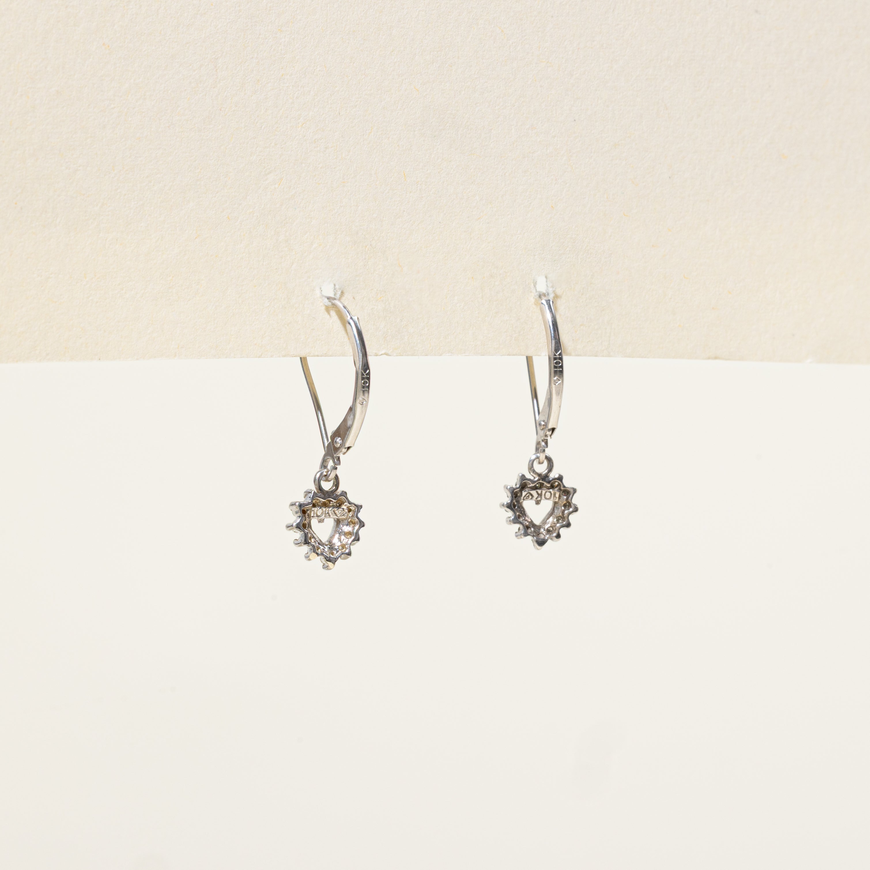 Diamond Petal Open Heart Drop Earrings | 0.12ctw
