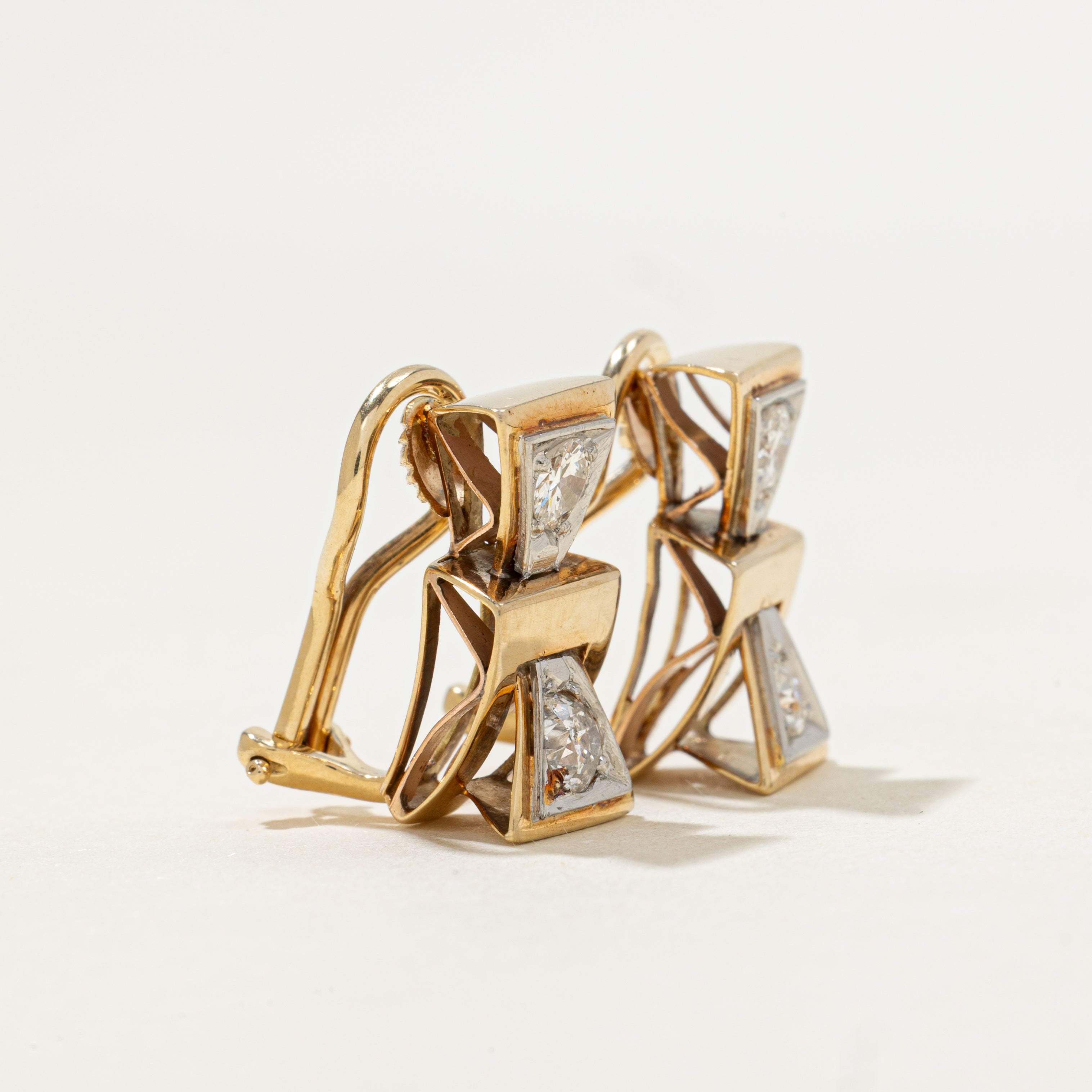 Old European Cut Diamond Bowtie Clip-On Earrings | 0.75ctw