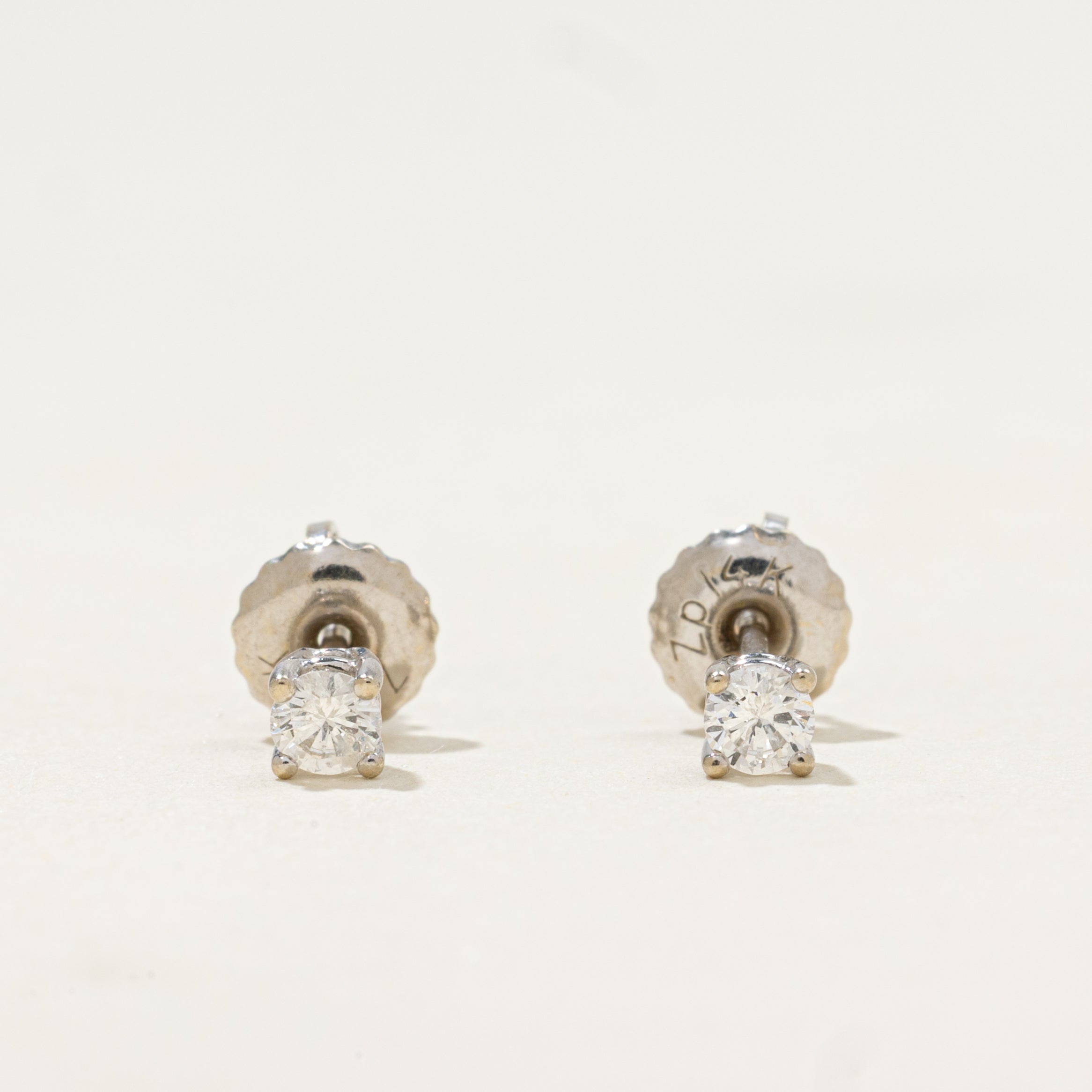 Solitaire Diamond Stud Earrings | 0.16ctw