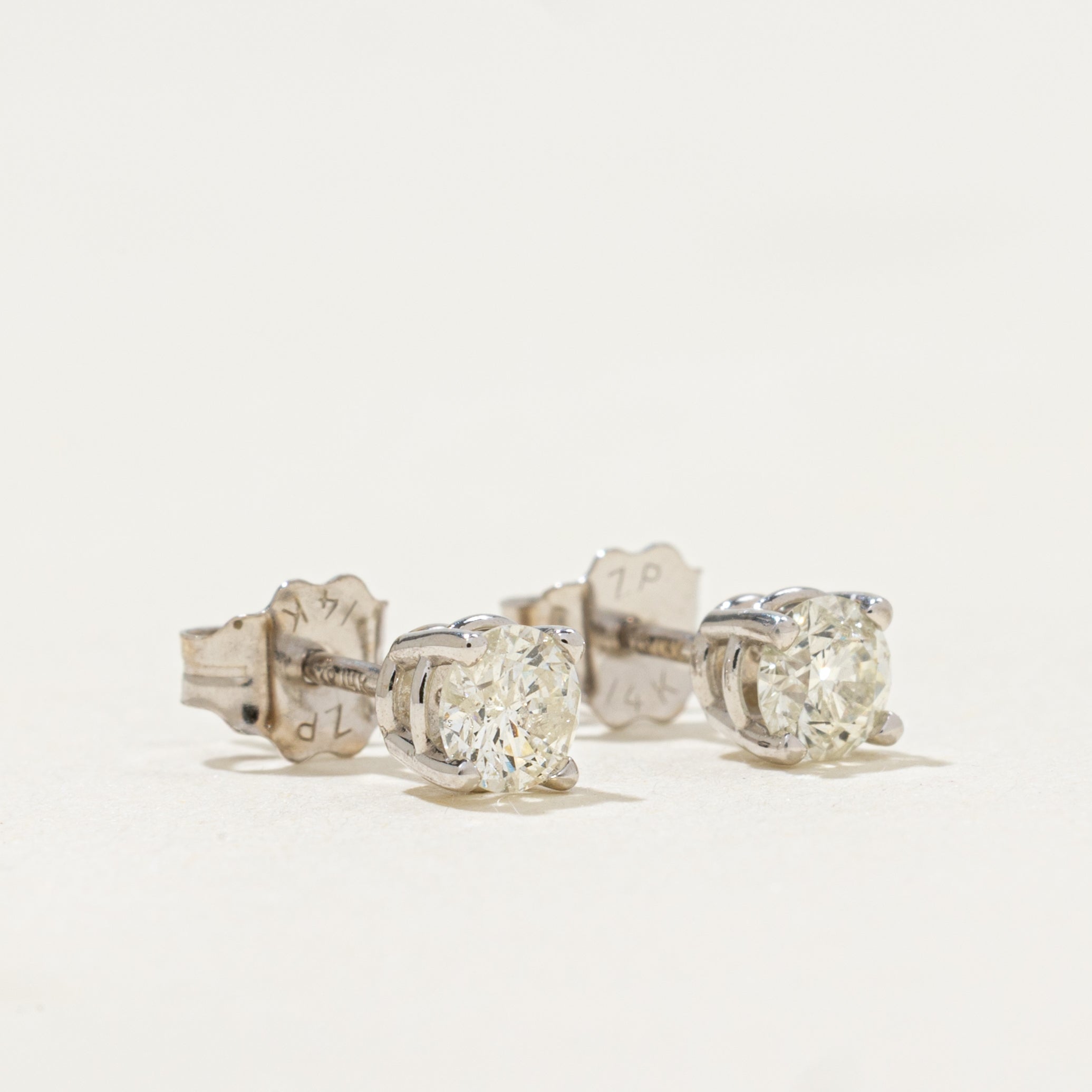 Solitaire Diamond Stud Earrings | 0.41ctw