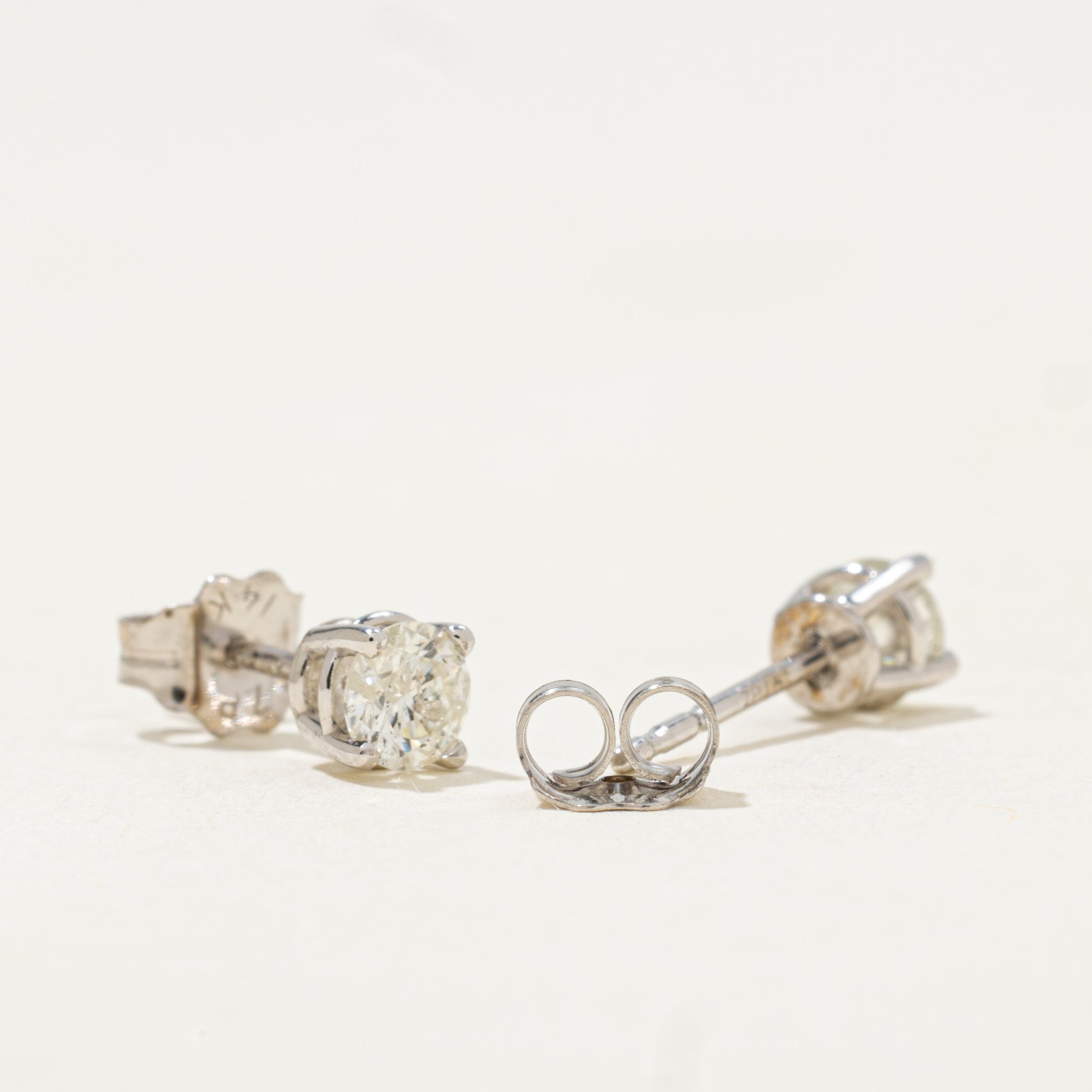 Solitaire Diamond Stud Earrings | 0.41ctw