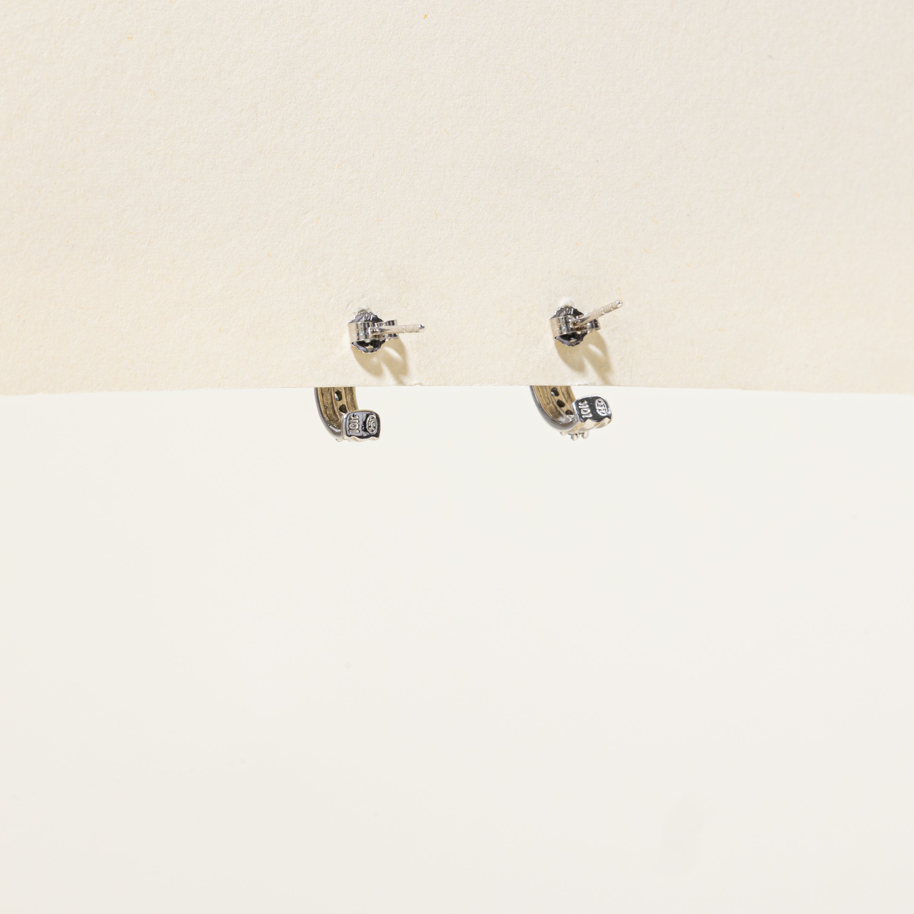 Diamond Grooved Half Huggie Earrings | 0.21ctw
