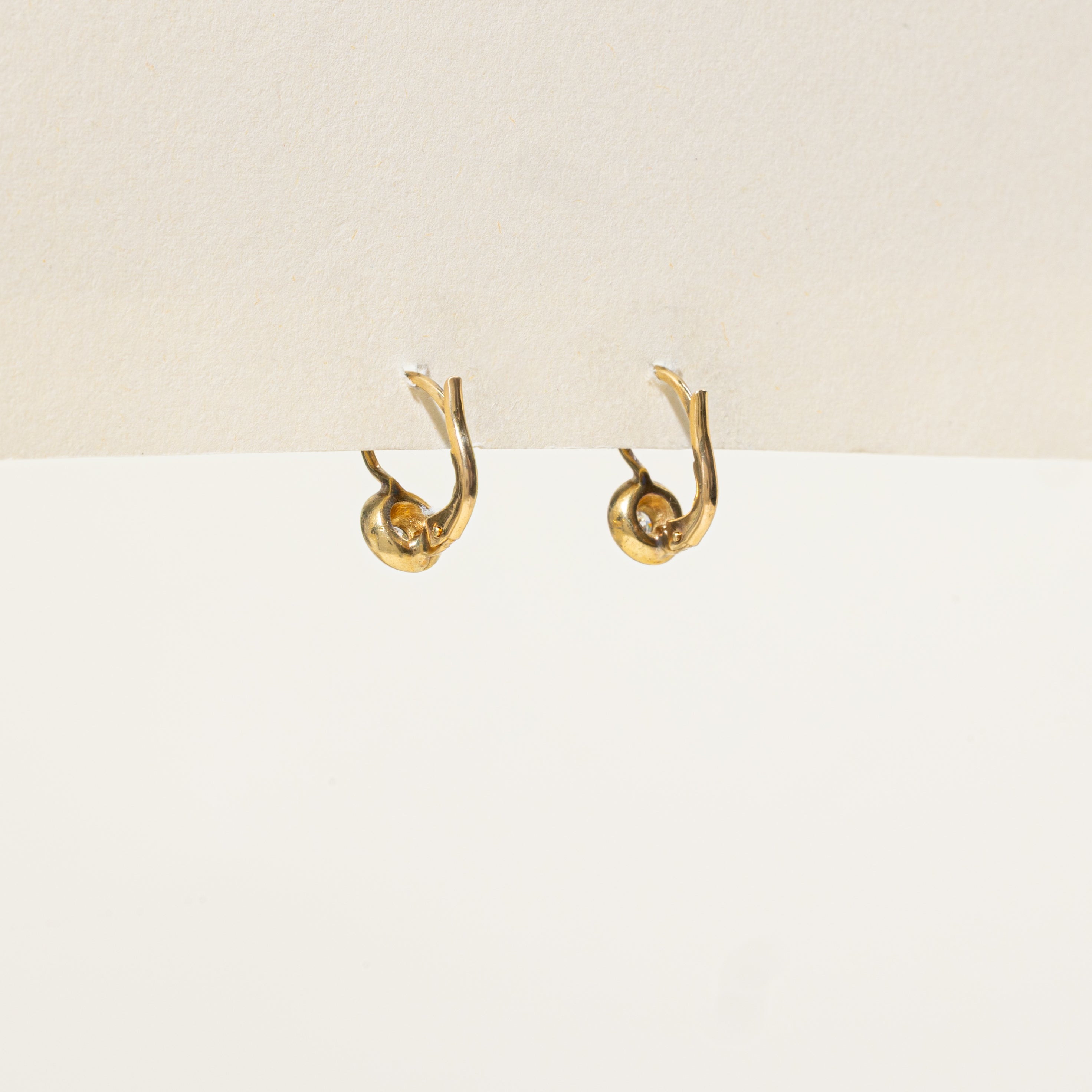 Bezel Set Diamond Leverback Earrings | 0.12ctw