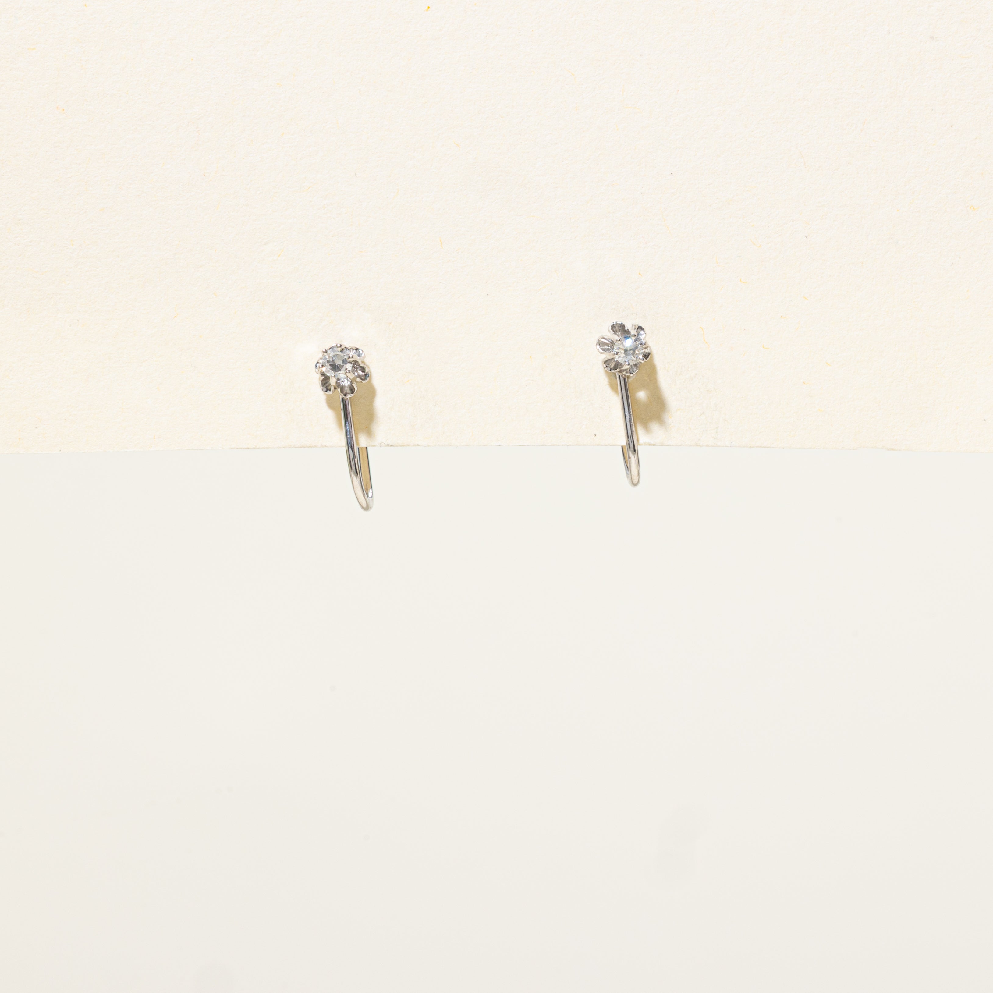 Belcher Set Diamond Clip-On Earrings | 0.10ctw