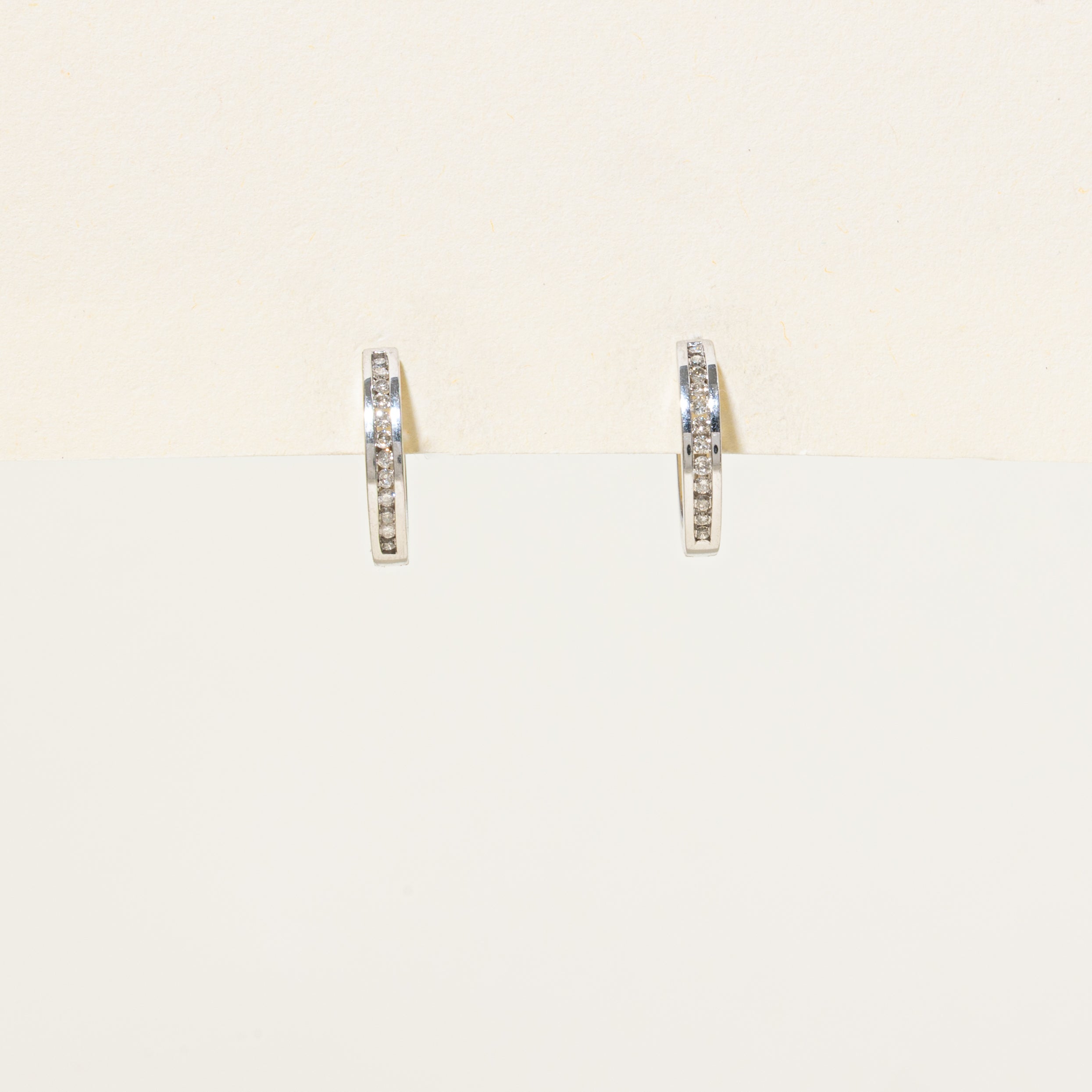 Channel Set Diamond Hoop Earrings | 0.24ctw