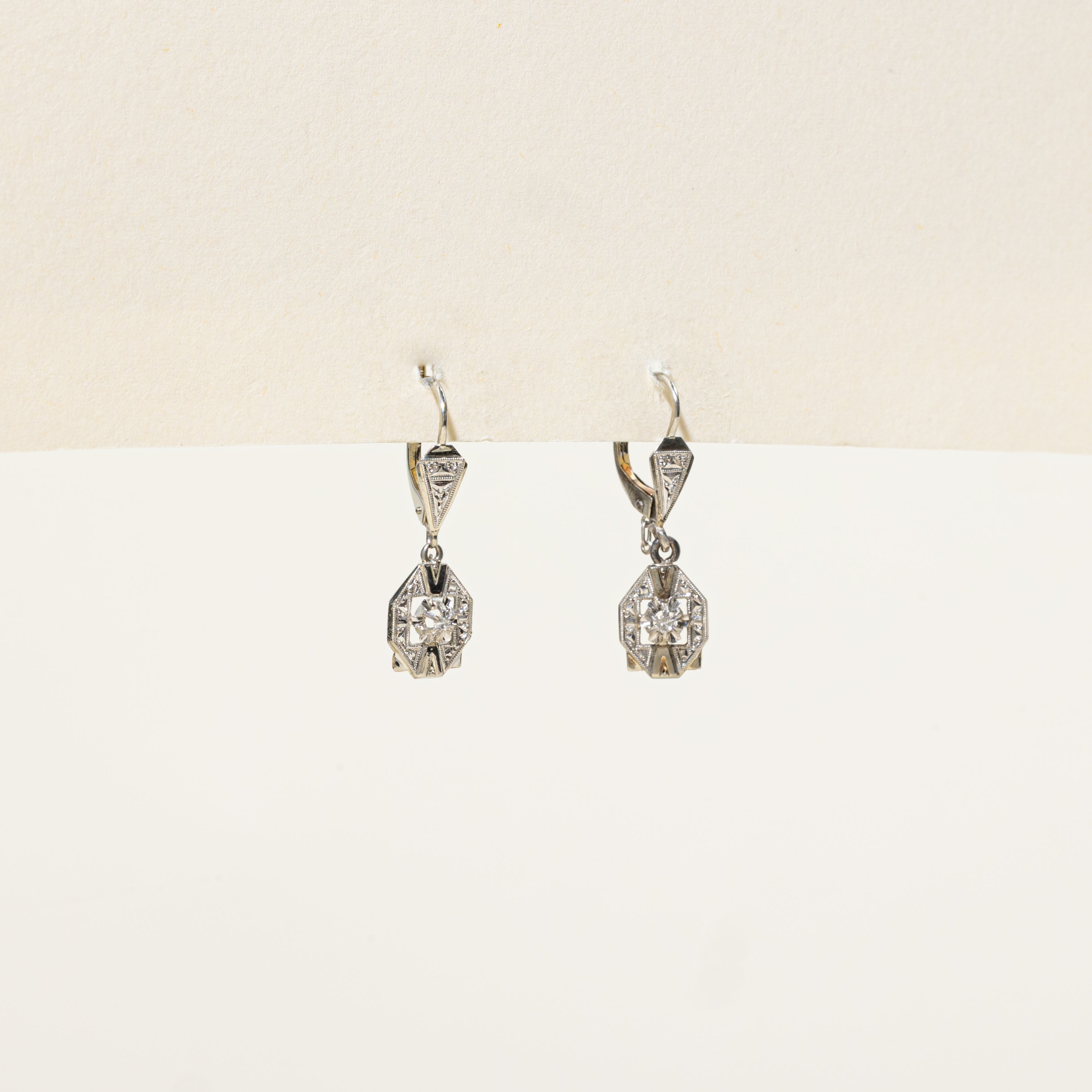 Diamond Milgrain Ornate Drop Earrings | 0.03ctw