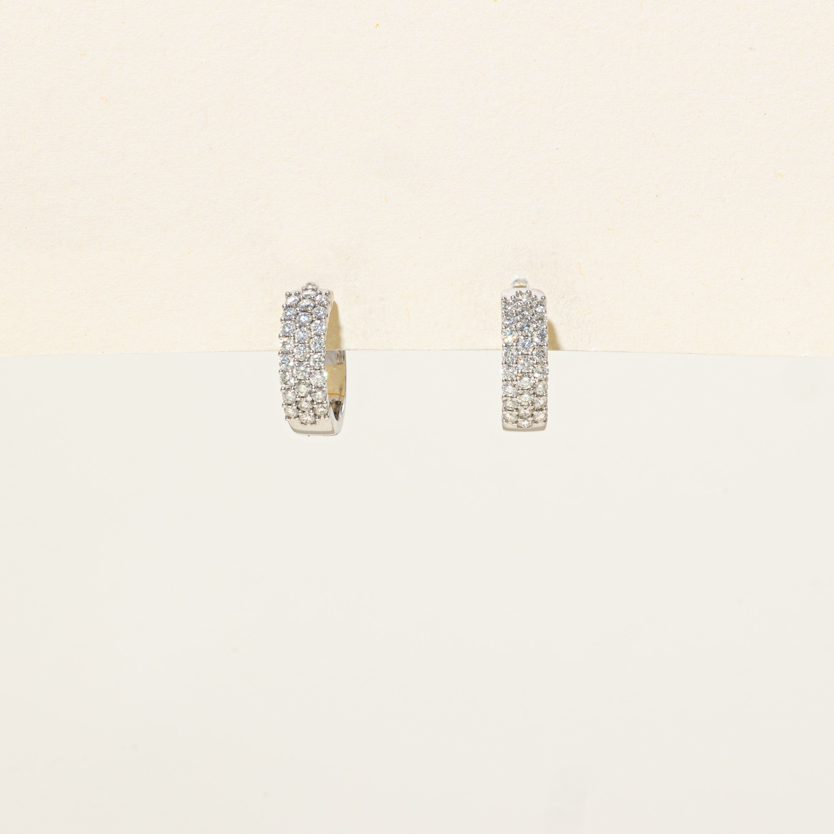 Pavé Set Diamond Hoop Earrings | 1.00ctw