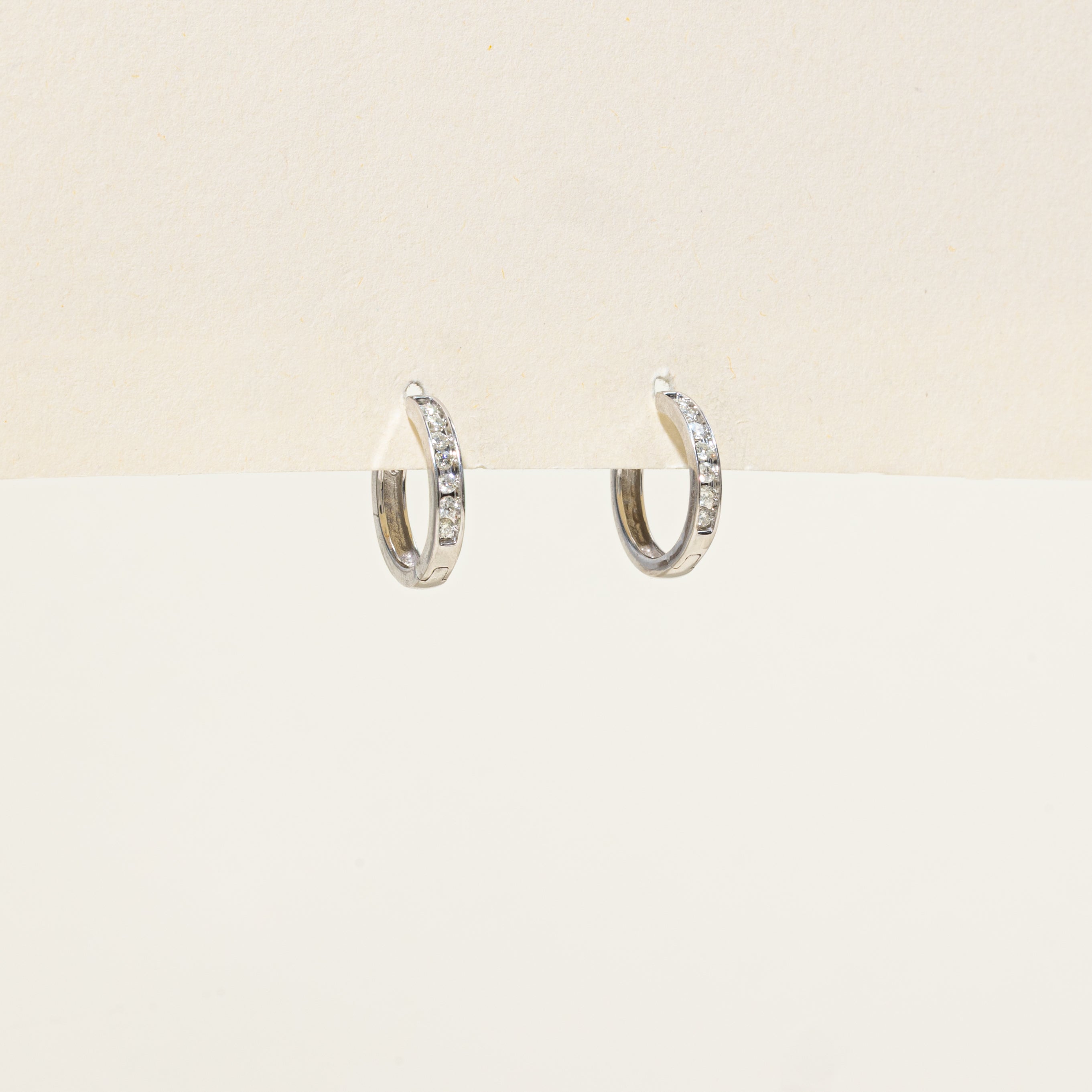 Channel Set Diamond Hoop Earrings | 0.25ctw