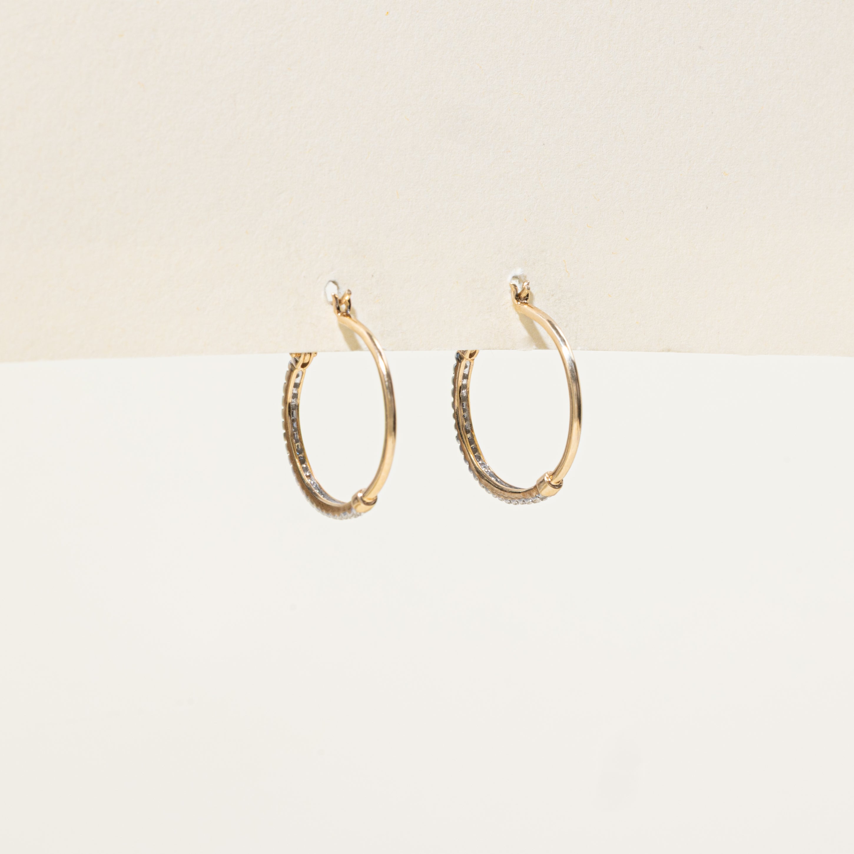 Semi-Eternity Diamond Hoop Earrings | 0.21ctw