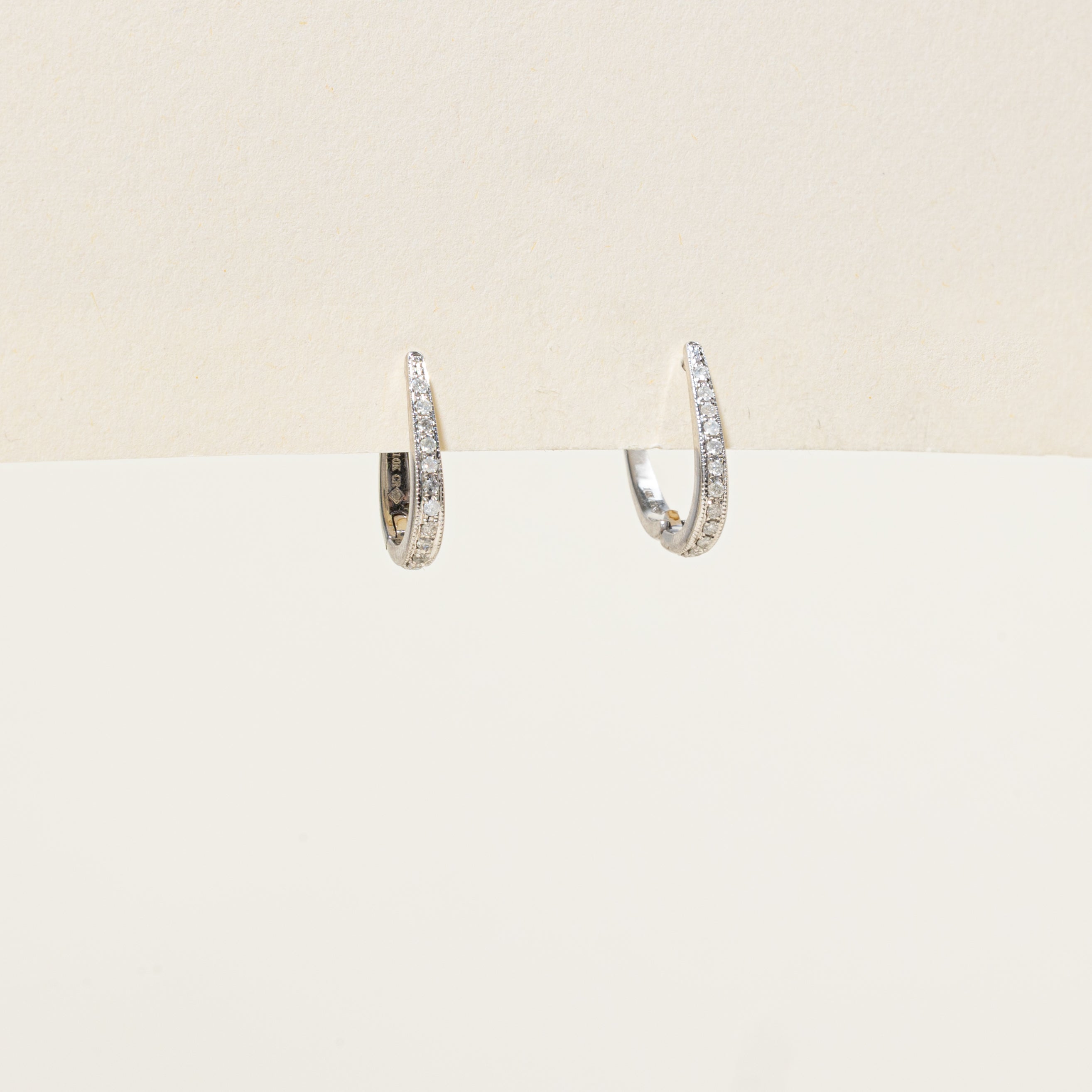 Diamond Milgrain Hoop Earrings | 0.18ctw