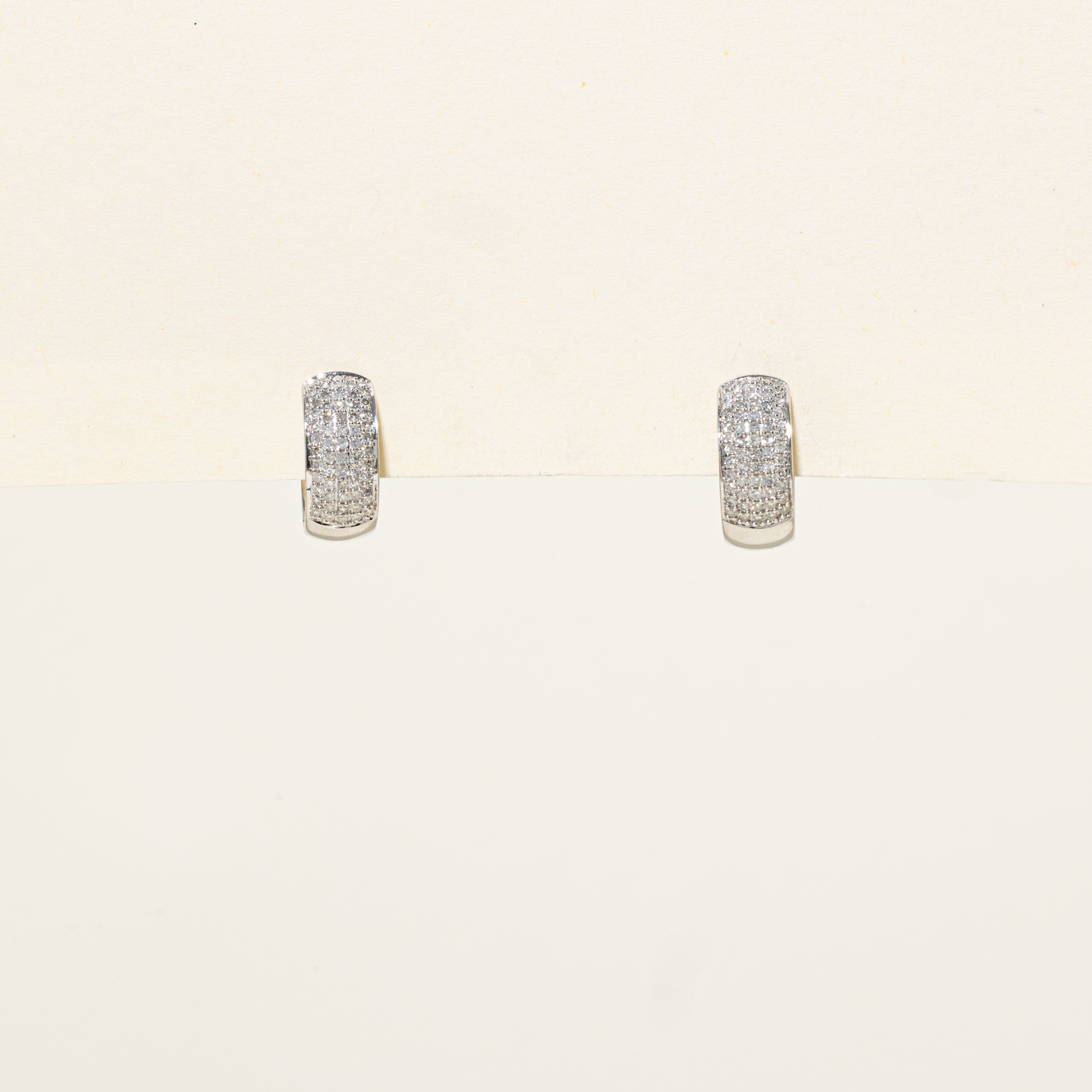 Pave Set Diamond Hoop Earrings | 0.63ctw