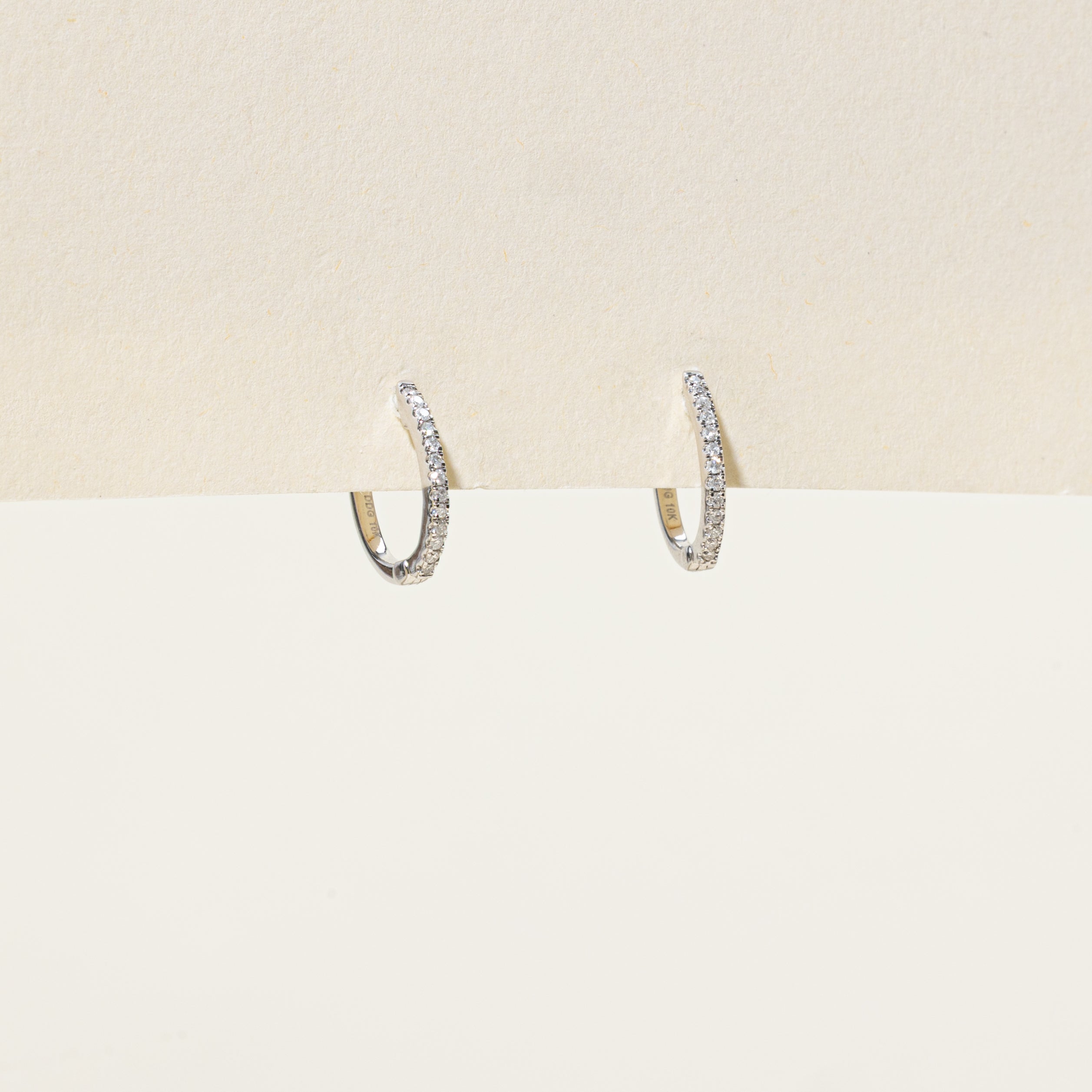 10k Diamond Huggie Earrings | 0.11ctw