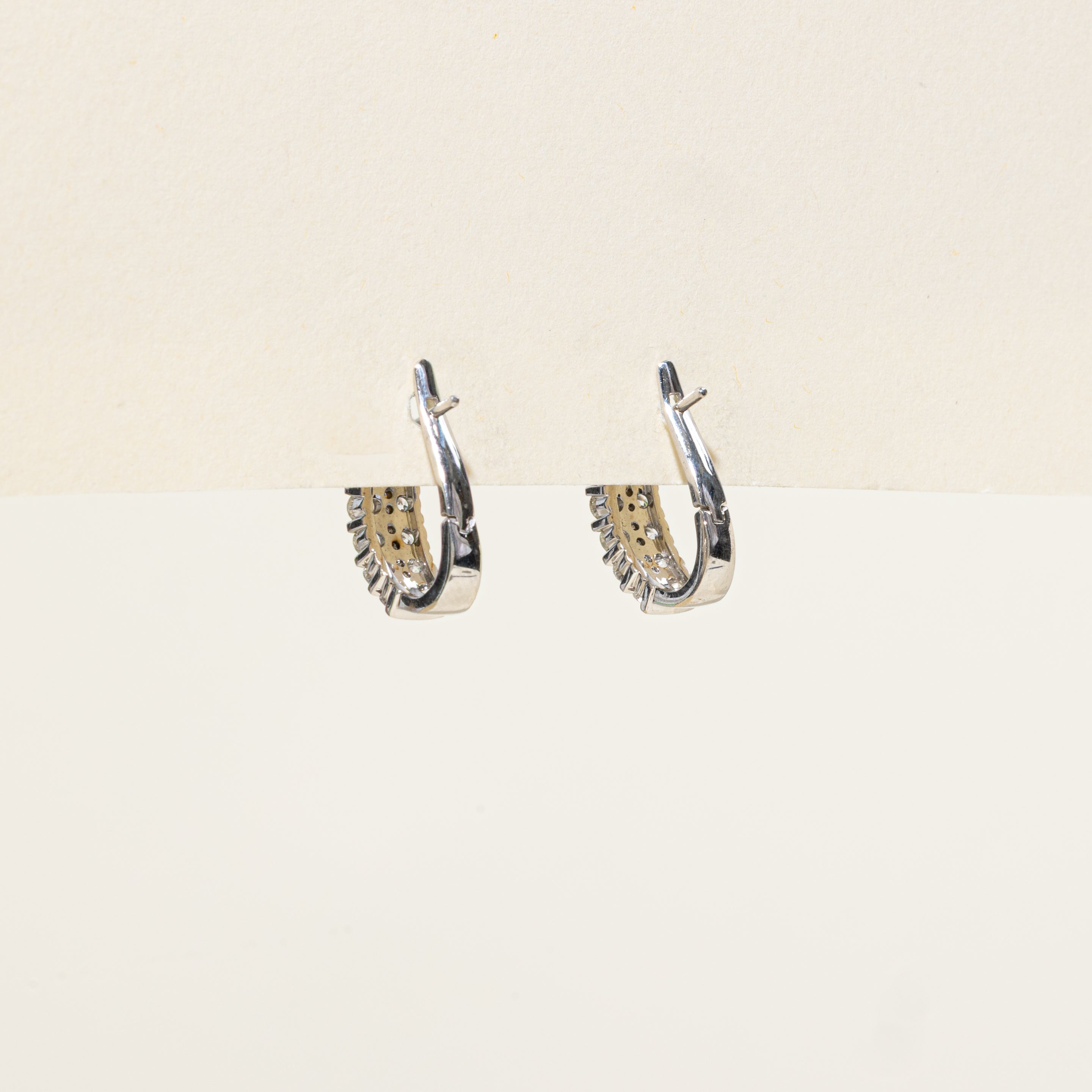 Channel Set Diamond Hoop Earrings | 1.06ctw