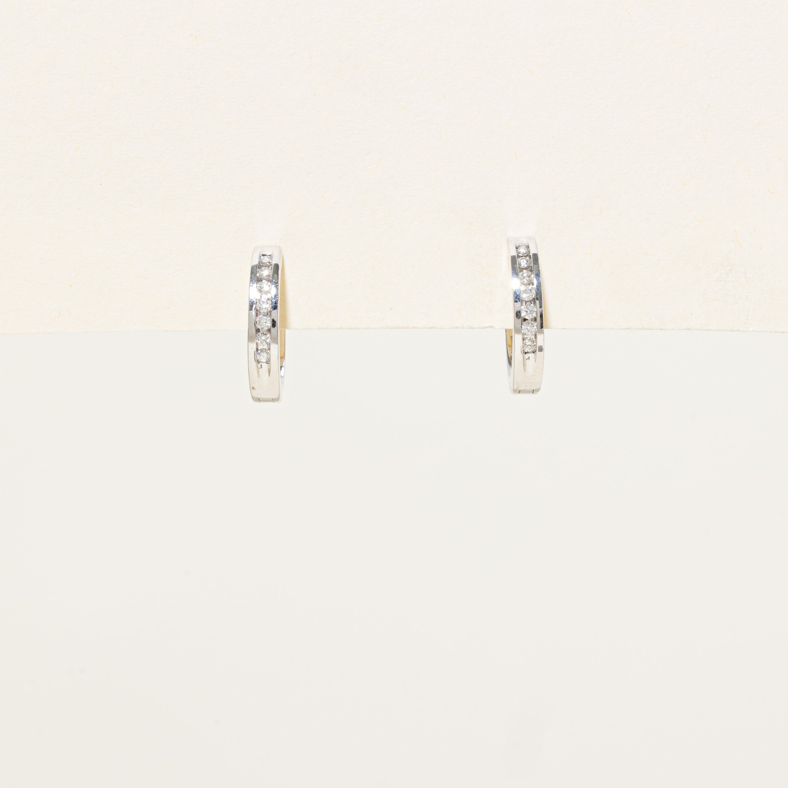 Channel Set Diamond Huggie Earrings | 0.14ctw