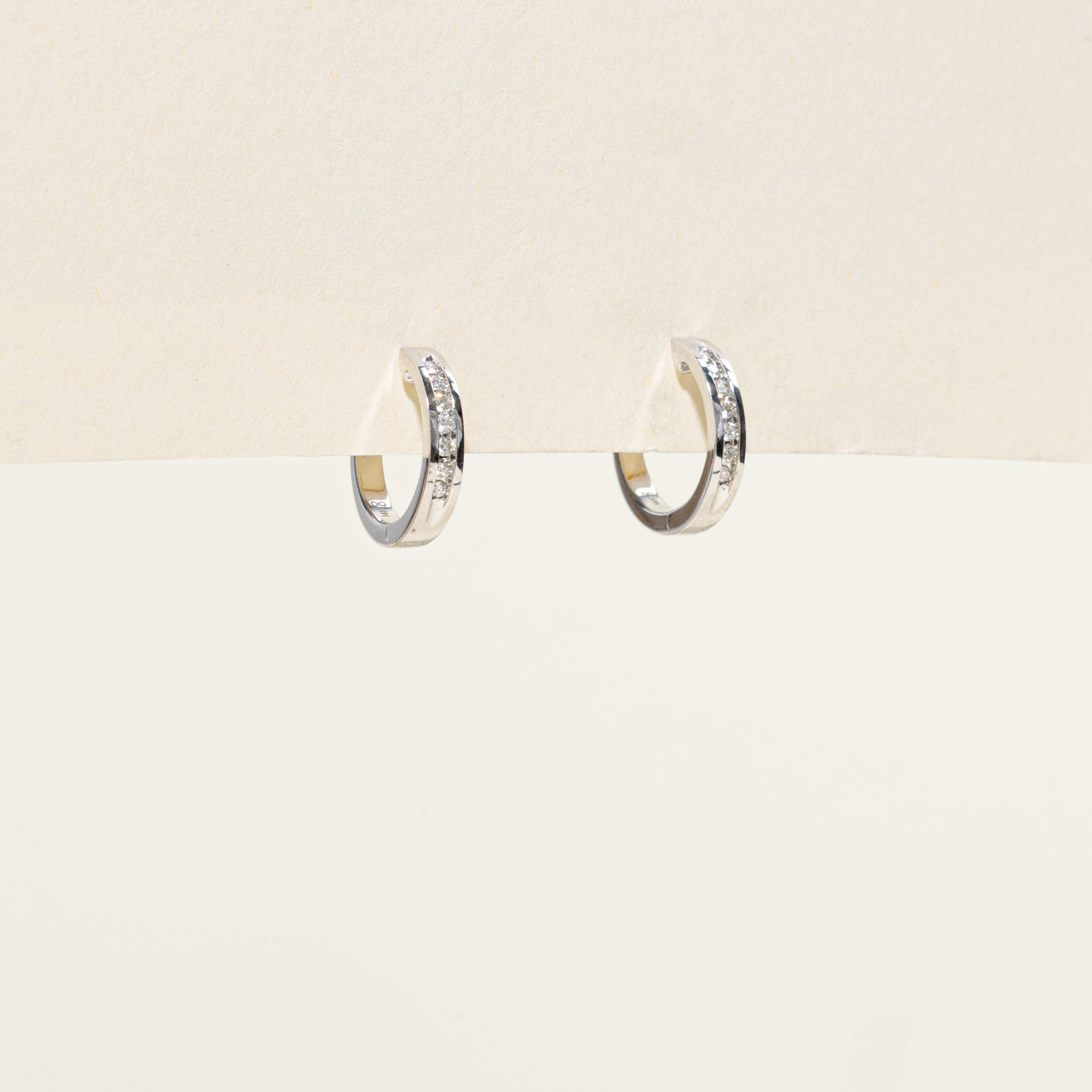 Channel Set Diamond Huggie Earrings | 0.14ctw
