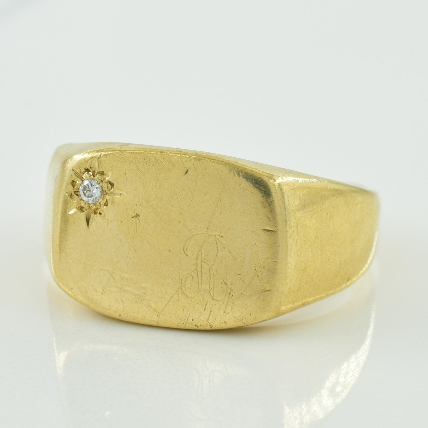 'R' Initial Diamond Ring | 0.02ct | SZ 11 | - 100 Ways