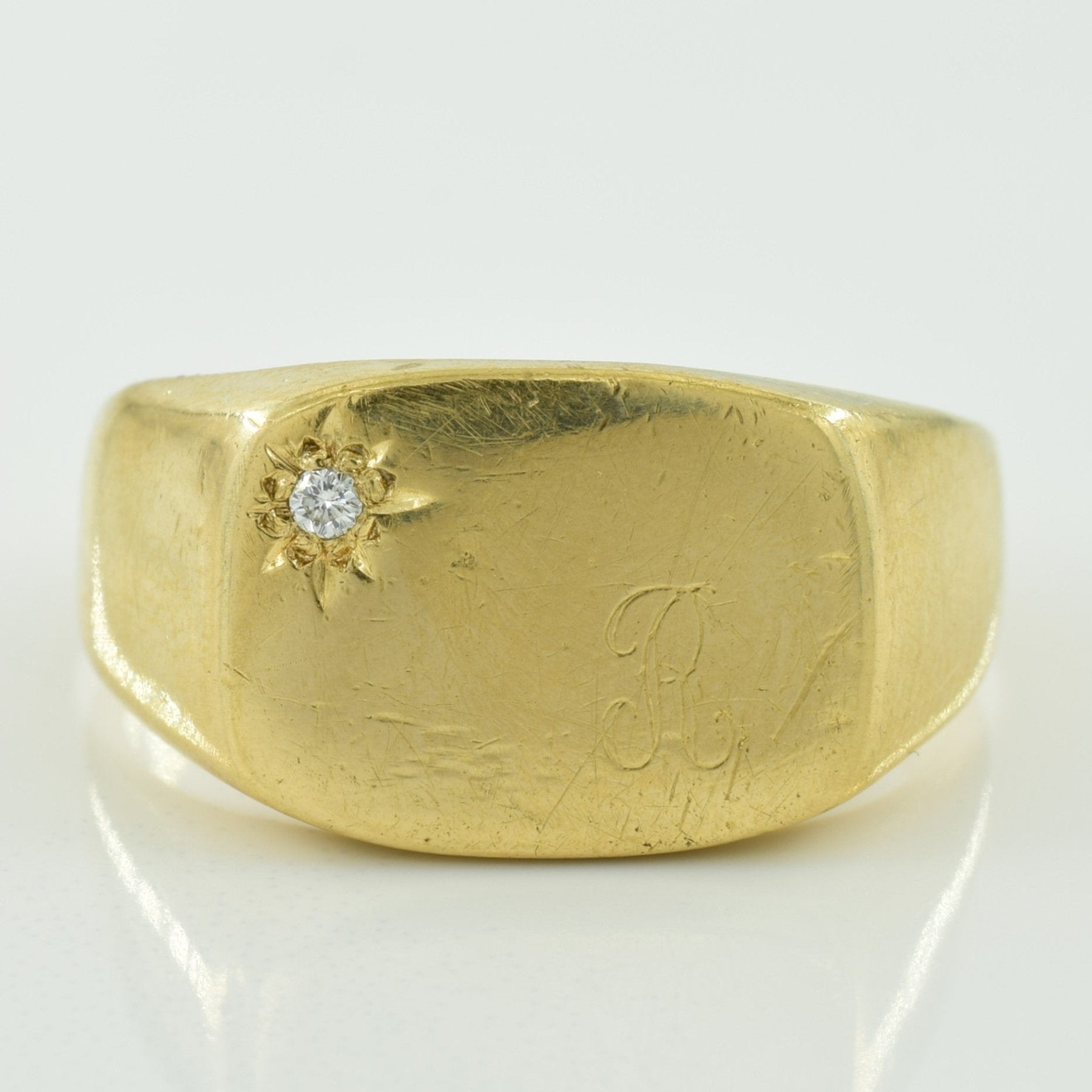 'R' Initial Diamond Ring | 0.02ct | SZ 11 | - 100 Ways